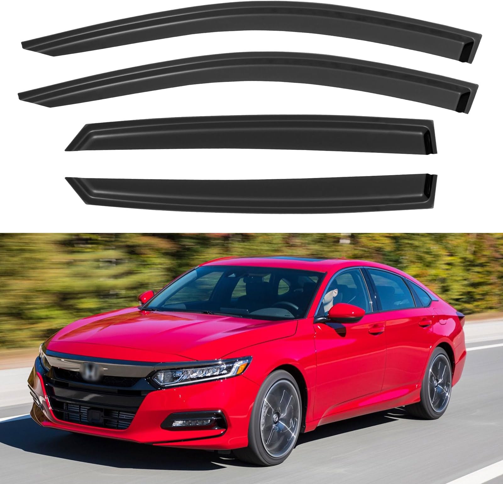 Window Visors Rain Guards for Honda Accord 2018-2023, Out-Channel Window Vent Wind Deflectors Visors Shades for 18 19 20 21 22 23 Accord