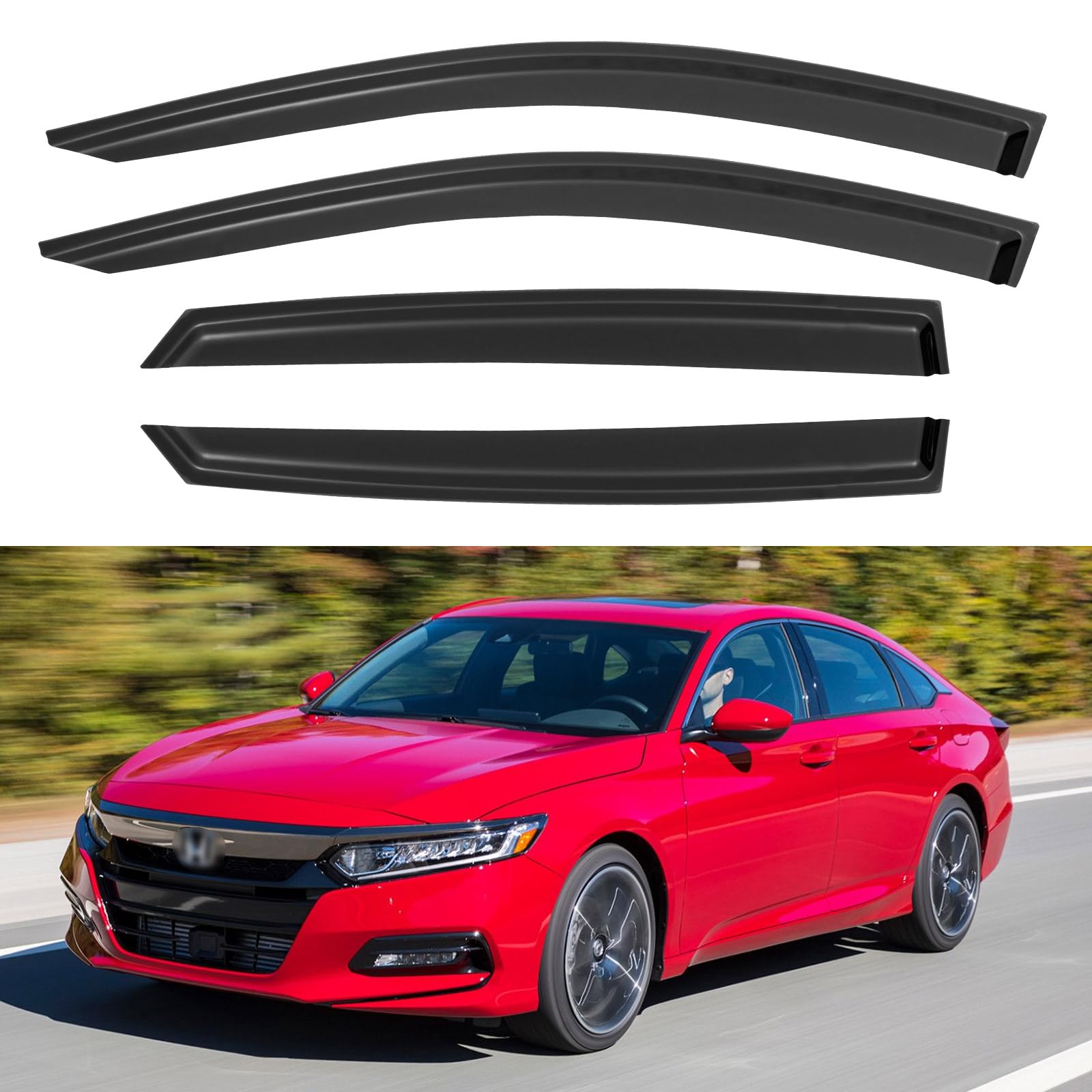 Window Visors Rain Guards for 2018-2023 Honda Accord, Out-Channel Window Vent Wind Deflectors Visors Shades for 18-23 Accord 19 20 21 22