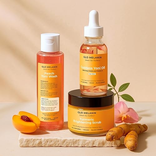 Miniatura 6 de Yoni - Kit de bienestar con cúrcuma sal marina iluminadora para muslos interiores oscuros, aceite de yoni de hierbas para cabello encarnado, lavado