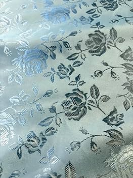 Amazon.com: Baby Blue Satin Brocade Jacquard Fabric jacquard