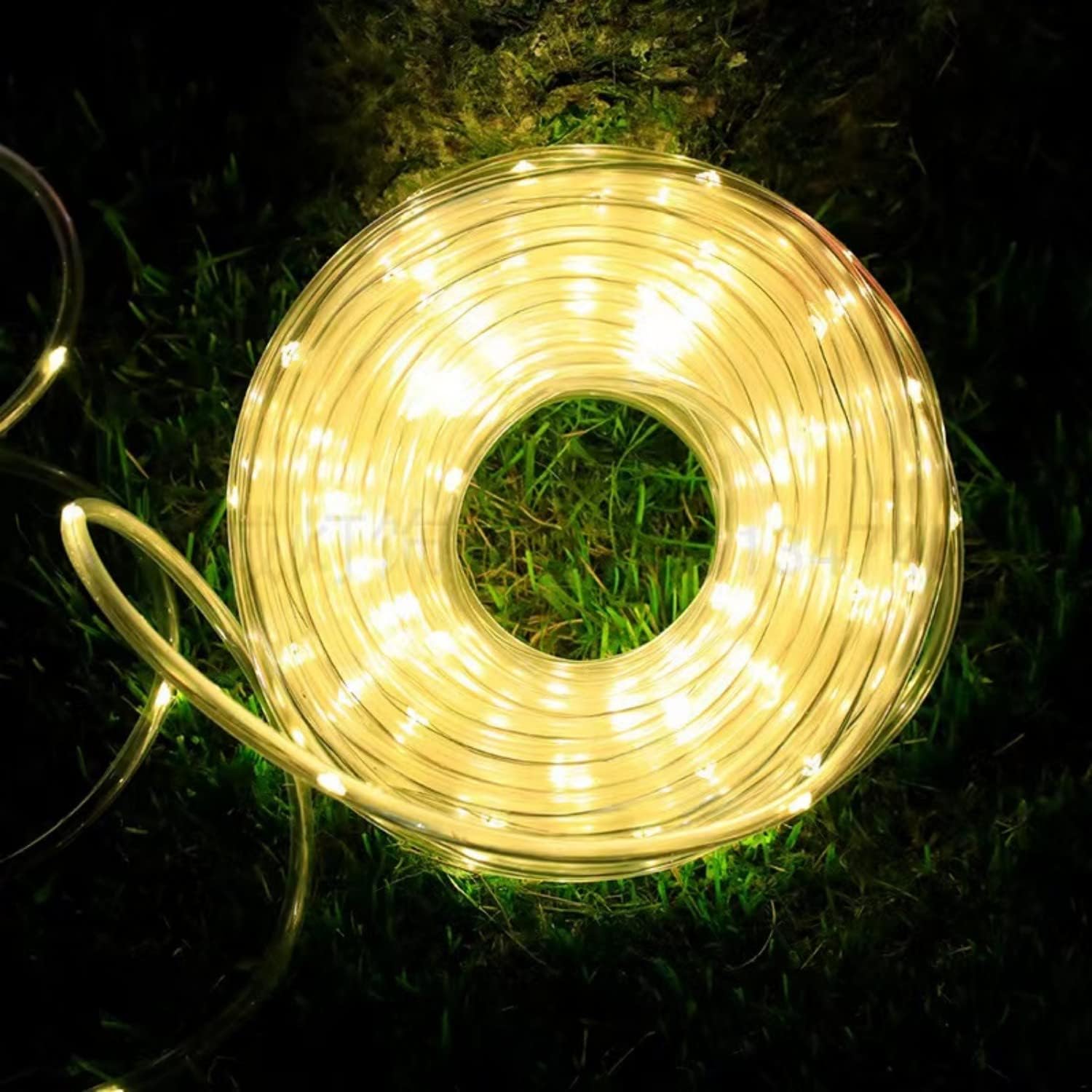 ORI-PANDA Solar Rope String Light Outdoor Decoration Waterproof Light,39Ft 100 Led Solar Powered Tree Light 8 Lighting Modes,Decoration for Garden Yard Fence Party Wedding Camping Holiday Warm(1 Pack)