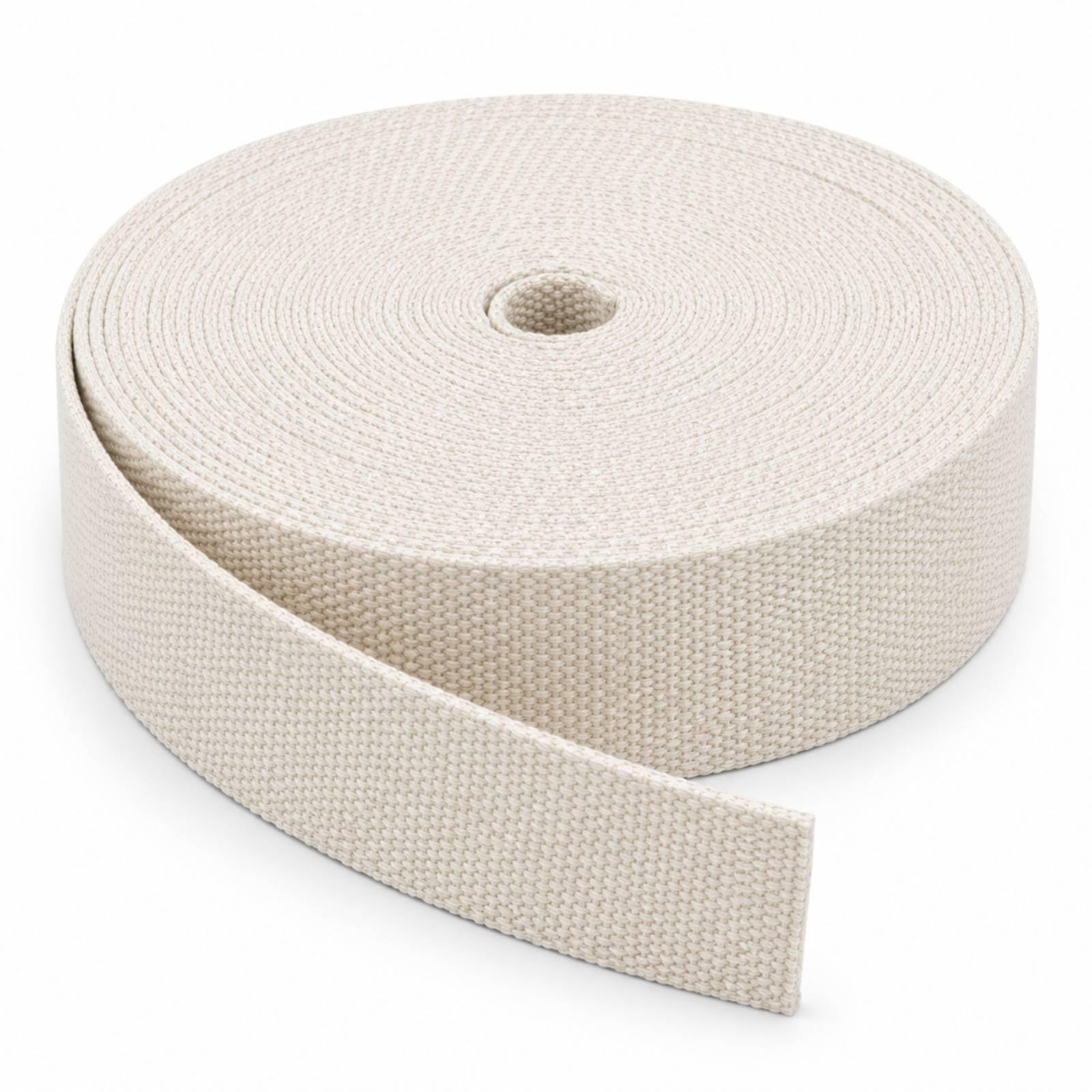 Beige Polyester Flat Woven Webbing Strap 25mm (2.5cm / 1 Inch)