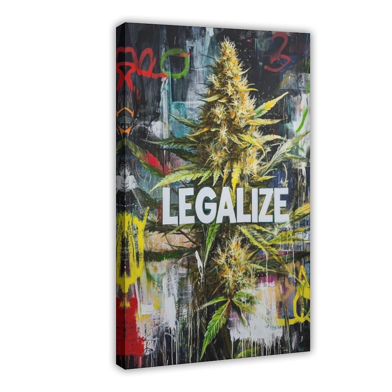 Bareronor LEGALIZE Marijuana Bud Artwork Canvas Poster Bedroom Decor Landscape Office Room Decor Gift 8" L X 12" W