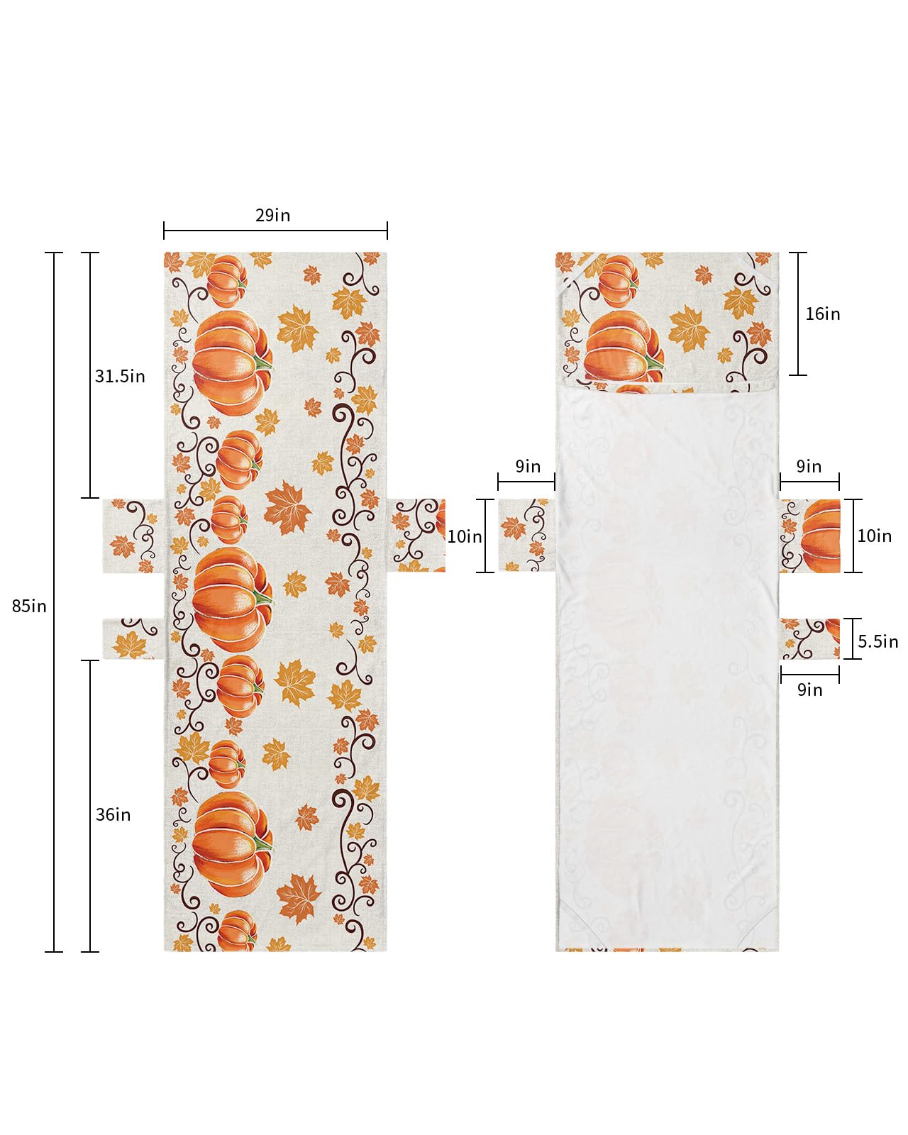 Autumn Pumpkin, Beach Lounge Chair Towel Cover, Soft Chaise Lounge Towel with Side Pockets Patio Pool Chairs Cover for Beach/Pool Sunbathing 29x85 Thanksgiving Fall Maple Leaves Burlap