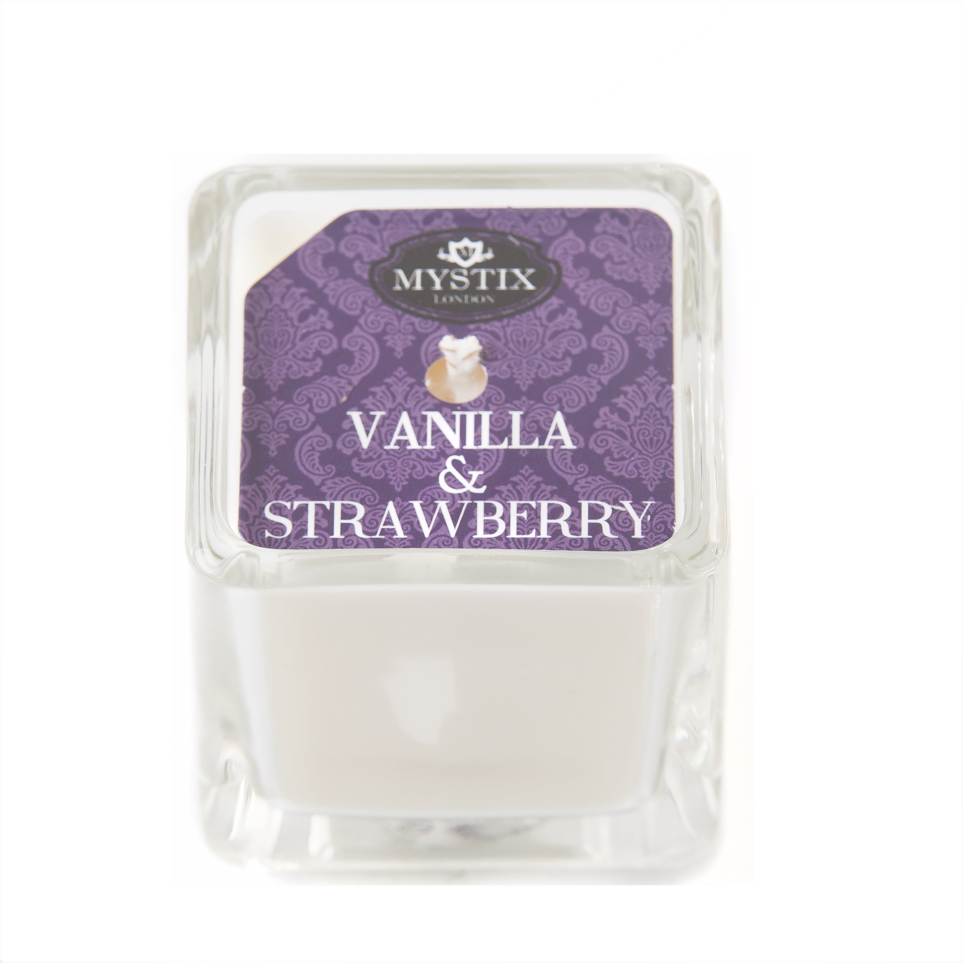 Mystix London | 5 x Vanilla & Strawberry - Duftkerze klein 8cl | Best Aroma für Home, Kitchen, Living Room und Bathroom | ideal as a Gift | Reusable Glass Jar