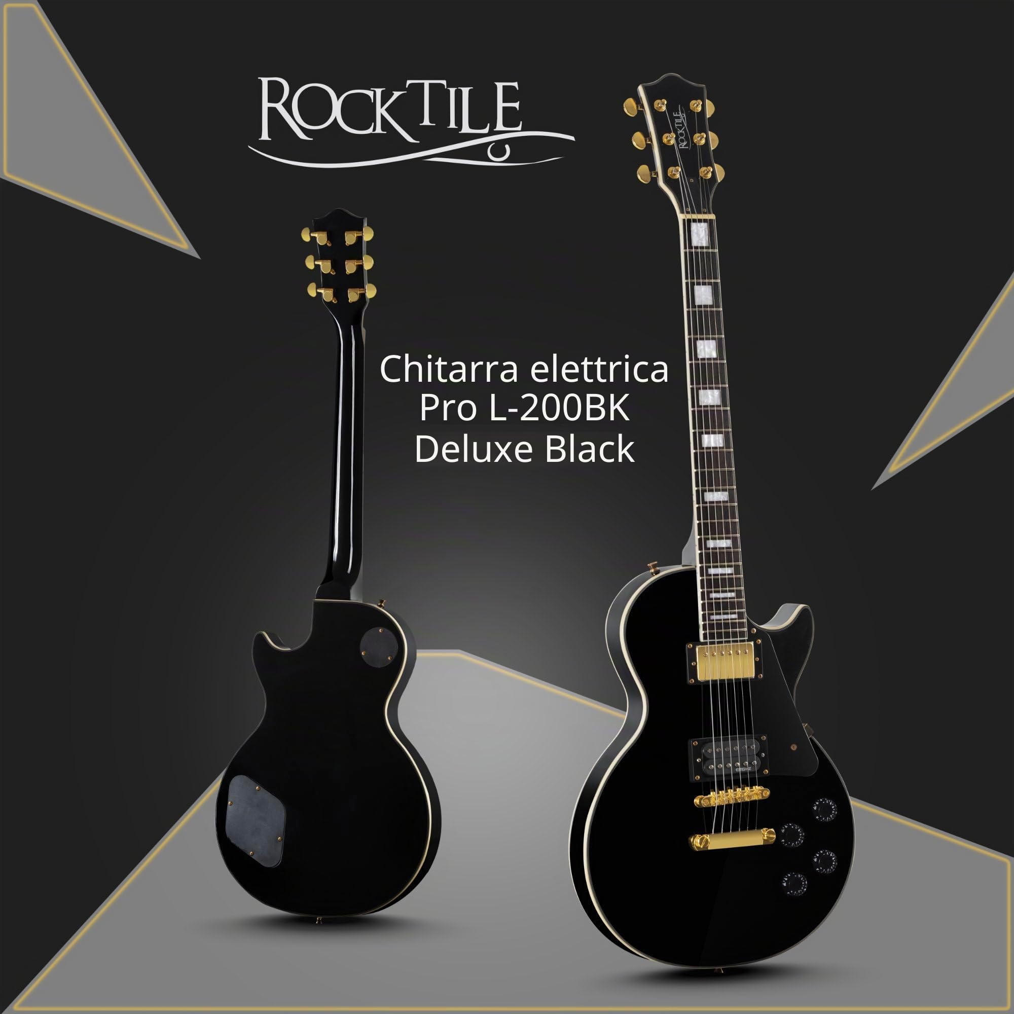 Rocktile Pro L-200BK Deluxe Chitarra Elettrica Nera