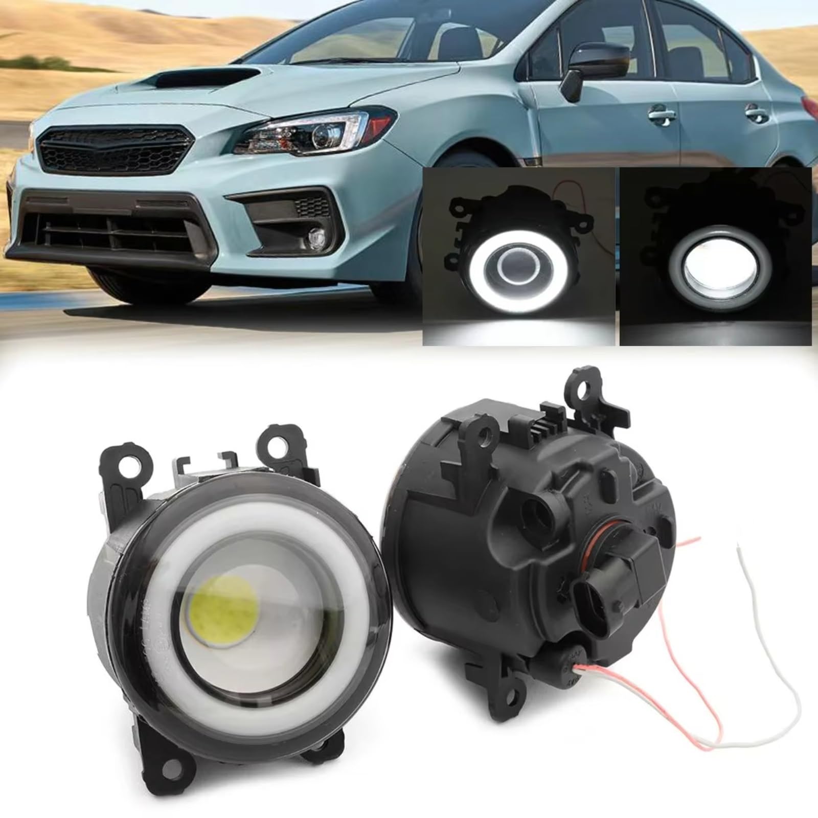 Gruppi Fendinebbia Davanti Parti Ricambio Fendinebbia Auto Halo DRL Compatibile Con Subaru Per Legacy 2010-2014 Per Outback 2010-2012 Per Forester 2014-2022