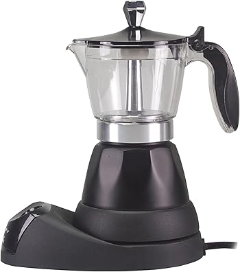 BEPER BC.040N Cafetera Eléctrica - Moka Pot Eléctrica, 3 tazas de capacidad, reductor de 1 taza, Auto-Off, mantiene la temperatura durante 30' min, Negra2