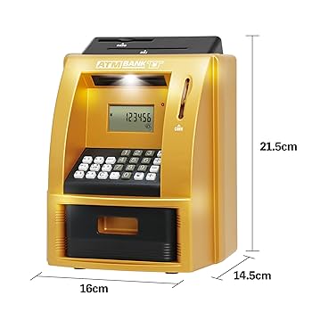 ATMプレミアム貯金箱　メモリーバンク　電動　シルバー　自動識別 ピーナッツクラブ ATMプレミアム貯金箱/プレミアムATMメモリー