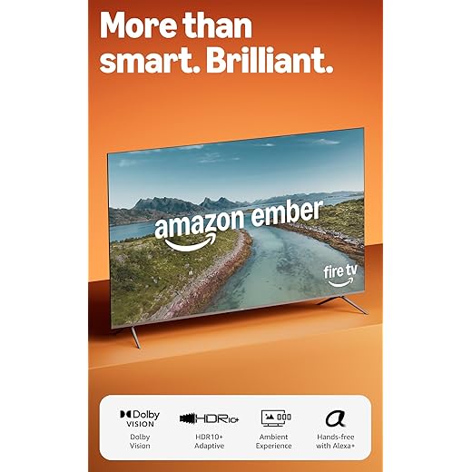 Amazon Ember 65" QLED Series with Fire TV (newest model), 4K Ultra HD smart TV, HDR10+, Dolby Vision, Dolby Audio, quad-core processor, find shows faster with Alexa+
