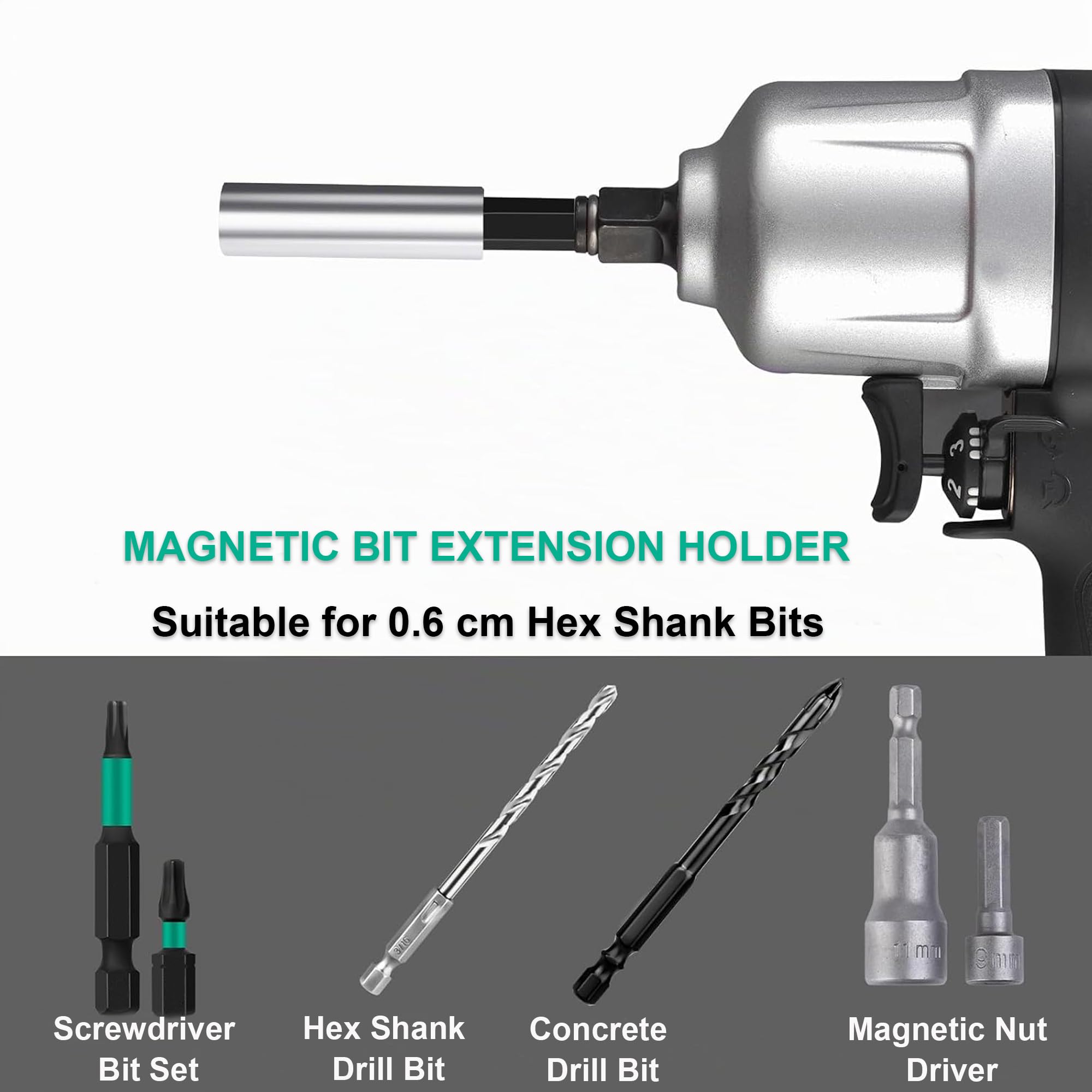 Magnetic Bit Holder Set - 5 Pack 1/4 Inch -6 Magnetic Bit Holder Set - 5 Pack 1/4 Inch -6