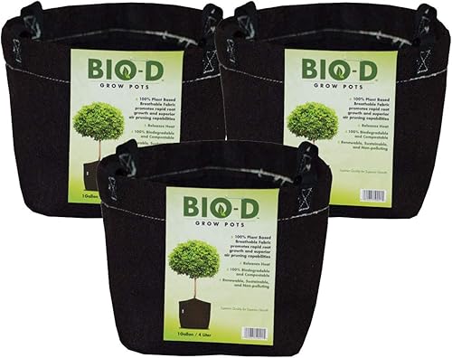 Miniatura 2 de Paquete de 3 bolsas de cultivo de plantas de tela biodegradable de 1 galón, resistentes y respetuosas con el medio ambiente