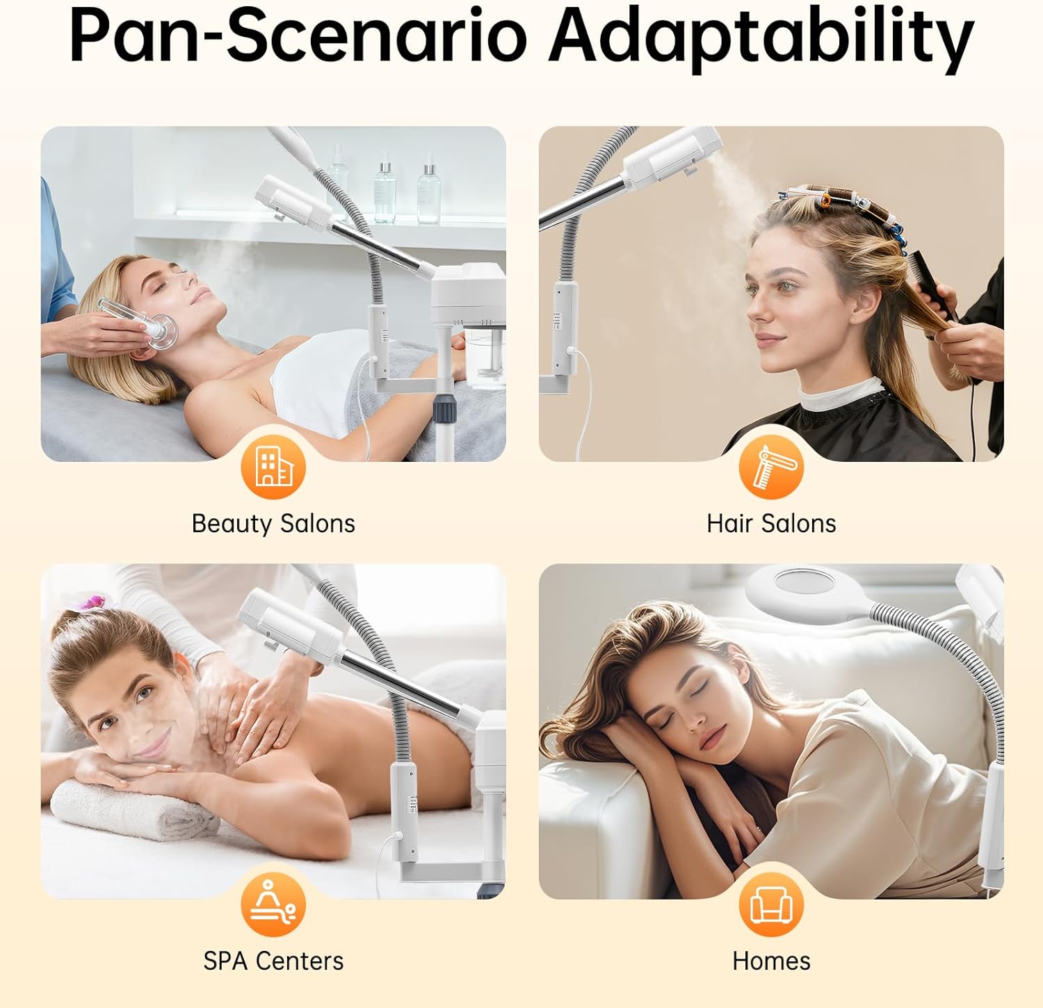 2-in-1 Facial Steamer with 5X Magnifying Lamp, Adjustable Mist, Deep Cleaning for Personal Skin Care, Face Steamer for Esthetician, Professional Facial Humidifier for Home Beauty Salon, White