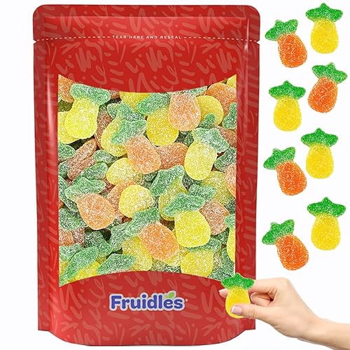 Fruidles Gomitas de piña ácida, gomitas deliciosas con sabores de frutas (2.2 libras)