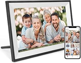 Moldura digital de 10,1 polegadas WiFi Moldura digital IPS HD Touch Screen Smart Cloud Photo Frame com 8 GB de armazenamento, rotação automática, fácil configuração para compartilhar fotos ou vídeos
