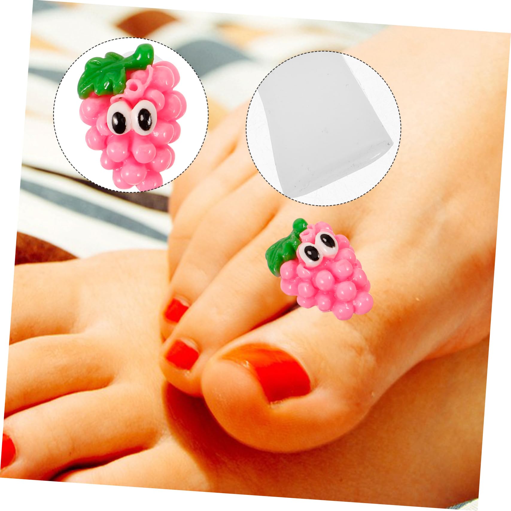 FOYTOKI 8pcs Toe Separator Tools Nail Art Toe Spacers Cute Cartoon Shape for Bunions for Manicure