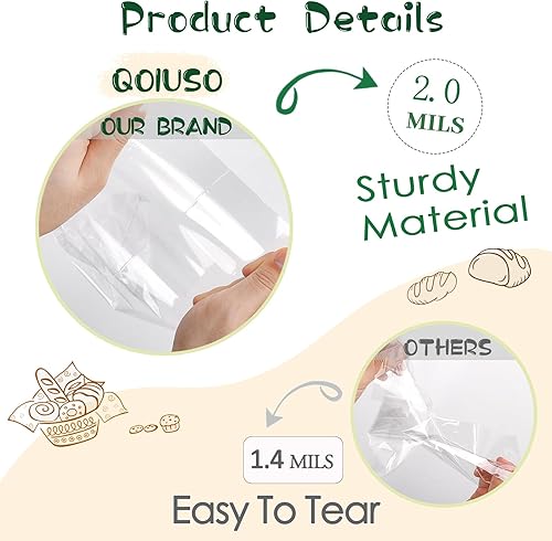 Miniatura 4 de 100 bolsas de celofán bolsas de celofán transparentes de 11 x 5.3 pulgadas con 110 lazos giratorios para envolver regalos, aperitivos de dulces,