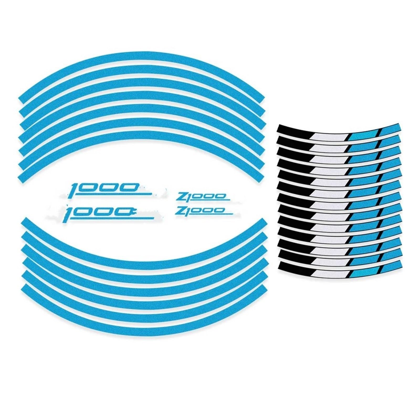 Motorcycle Reflective Wheel Rim Stripe Decal Sticker Front Rear Full Set for Kawasaki Z1000 SX Z1000SX Decorative(Color6)