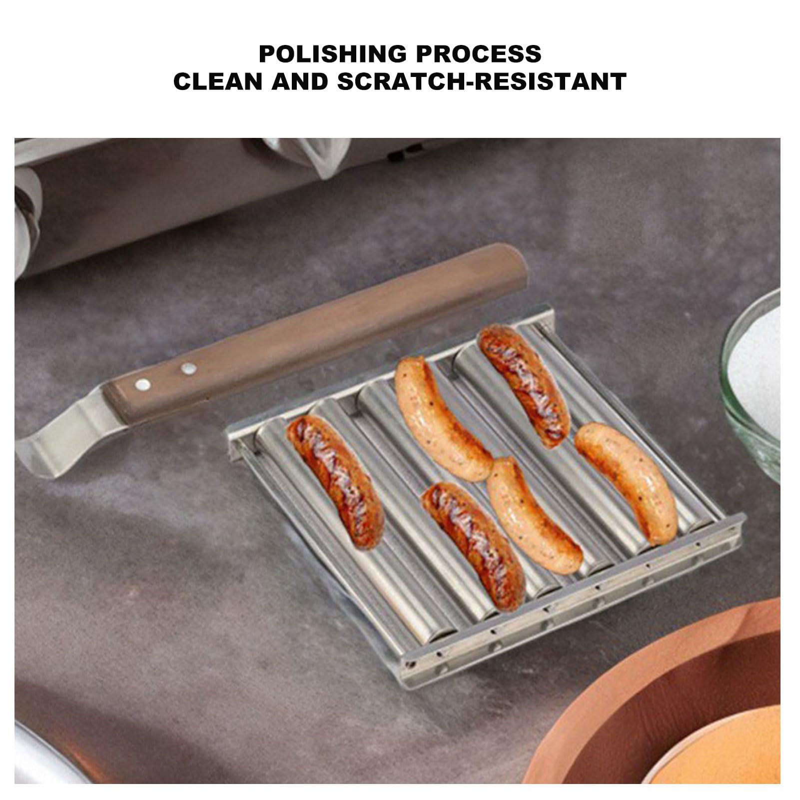 Rullo per hot dog per grigliare in acciaio inox, griglia per salsicce, barbecue, forno, teglie da cucina, utensili per barbecue da campeggio all'aperto  15
