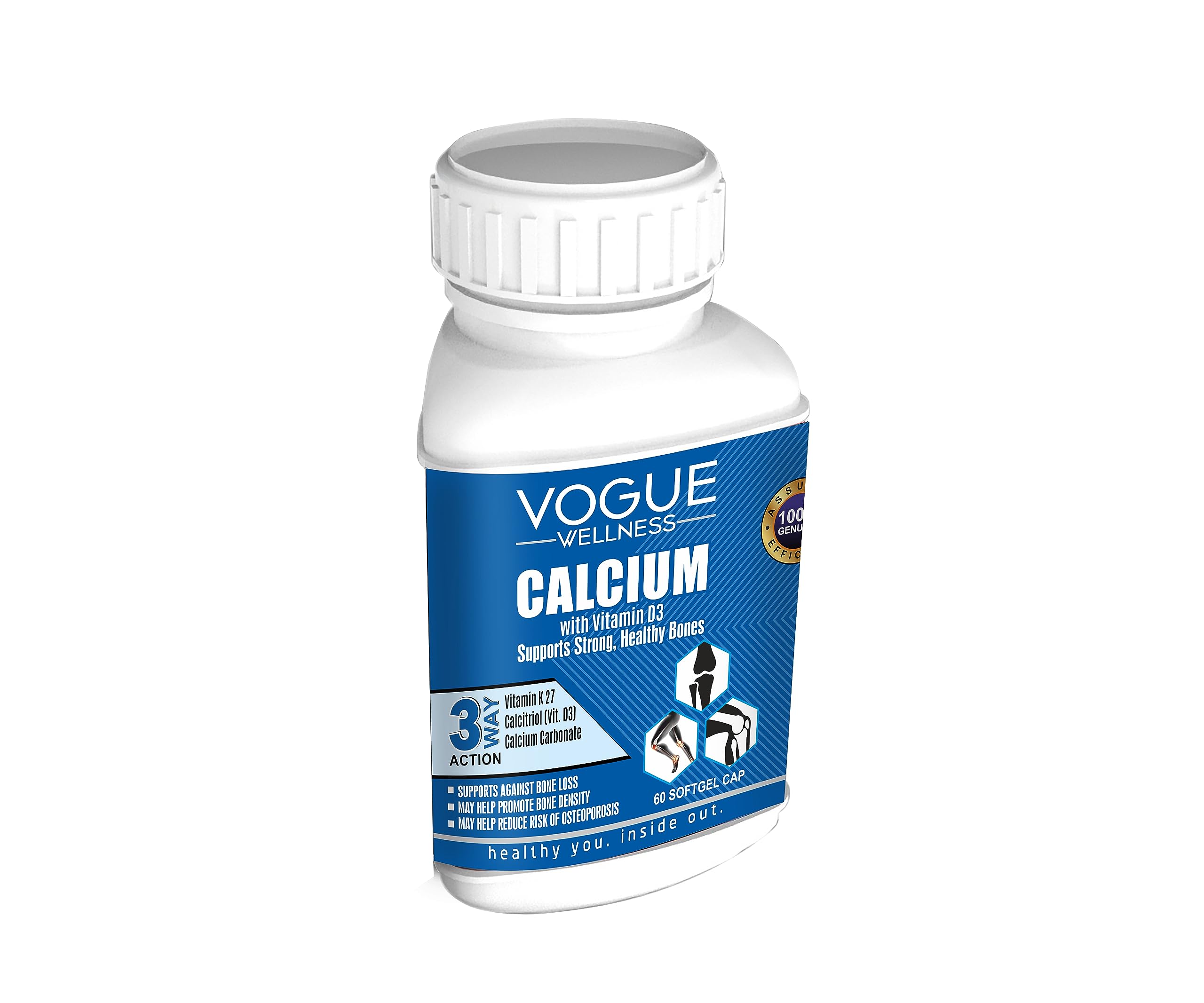 Vogue Wellness Calcium 500mg with Magnesium, Zinc, Vitamin D3 and K2-7 | Calcium Capsules (120 Capsules) (B09VL82MH5) Amazon Price History, Amazon Price Tracker