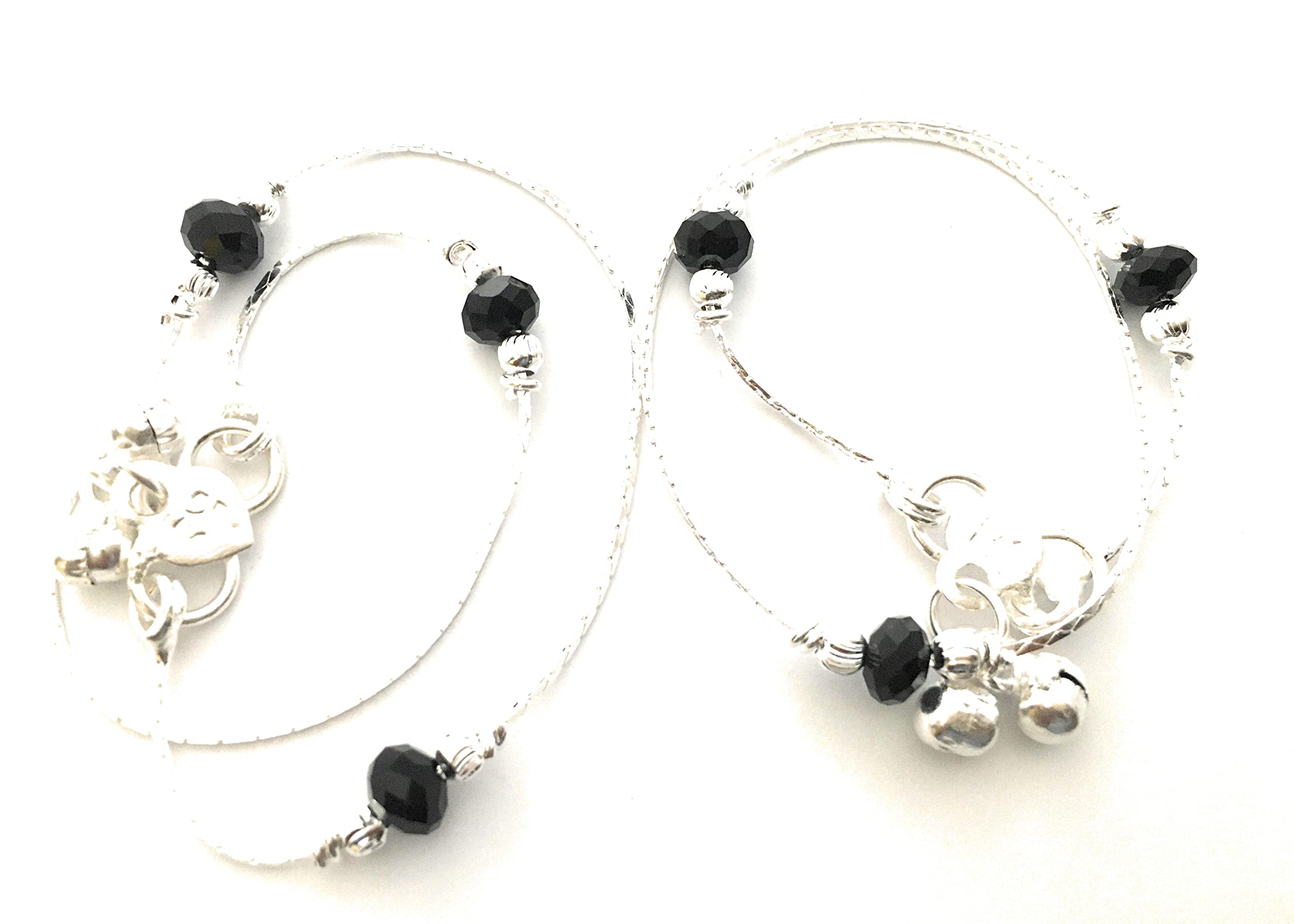 Sasitrends Silver Plated Thin White Metal Payal Anklets for Women and Girls- 10 Inches (B0BF8PPK75) Amazon Price History, Amazon Price Tracker