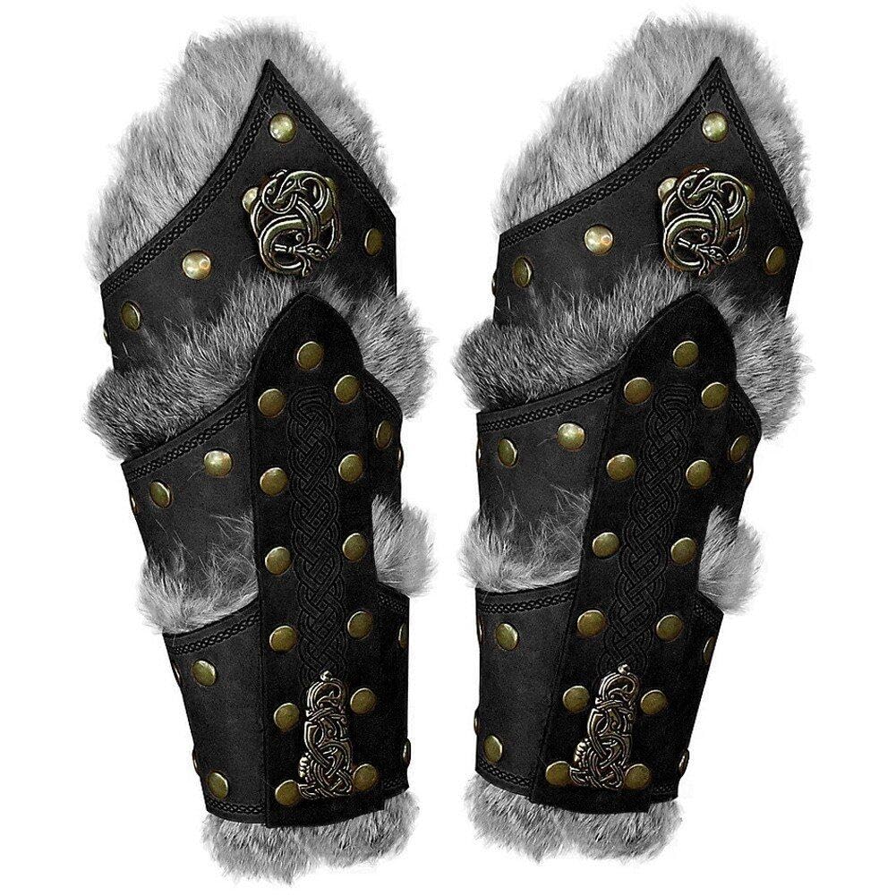 Bracelets médiévaux cosplay en cuir pour festivals viking et soirées Halloween