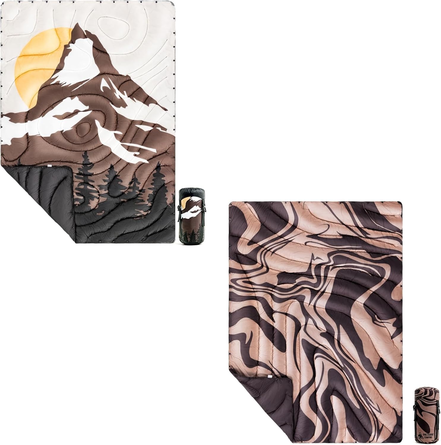 ONETIGRIS Camping Blanket,Wearable Outdoor Quilt with Recycled Thermal Insulation, Convertible to Sleeping Bag, Lightweight & Portable Travel Blanket for Camping &Hiking