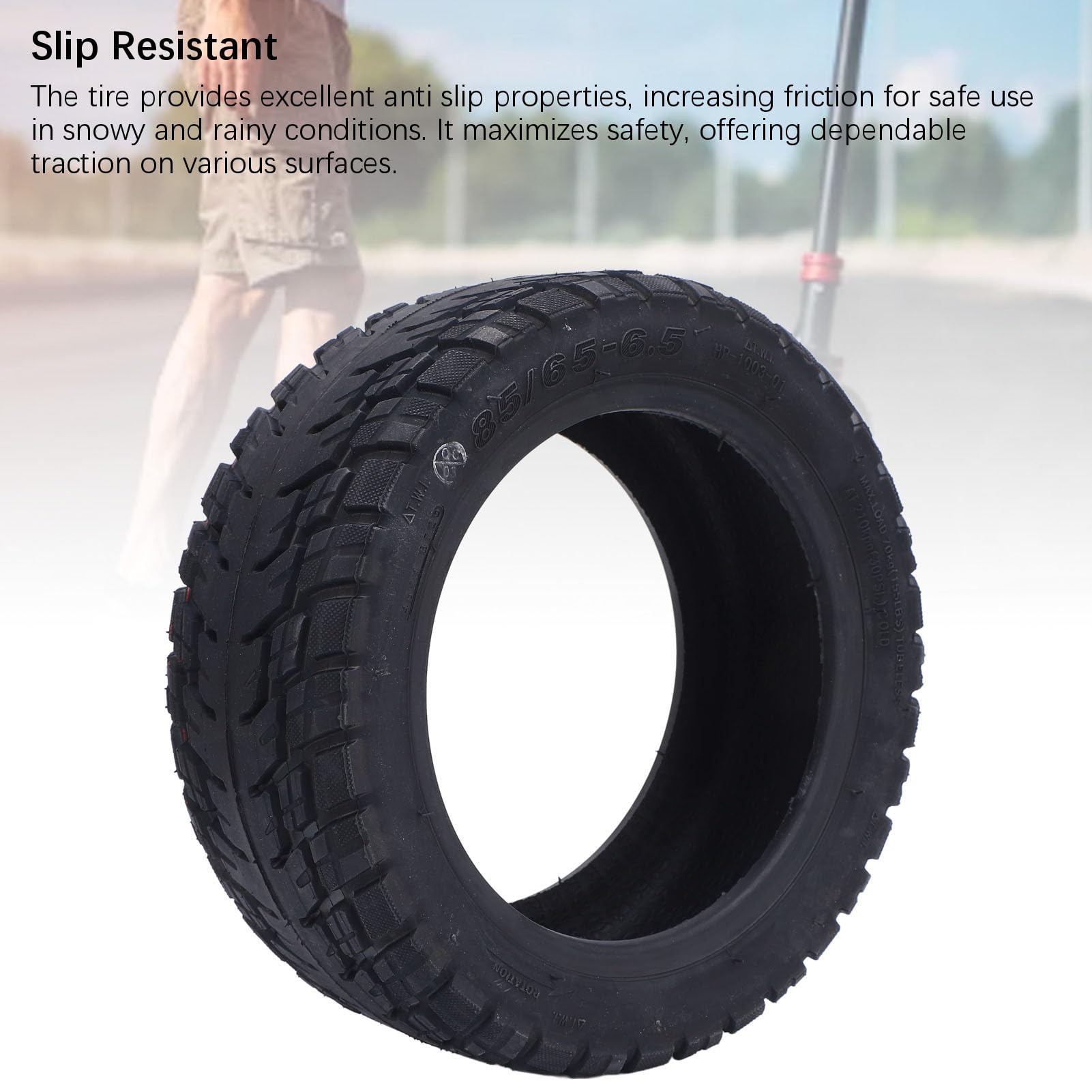 10 Pollici 85/65-6.5 Pneumatico per Vuoto Scooter Elettrico, Ruota Scooter Anti-slip Tubeless per la Sostituzione