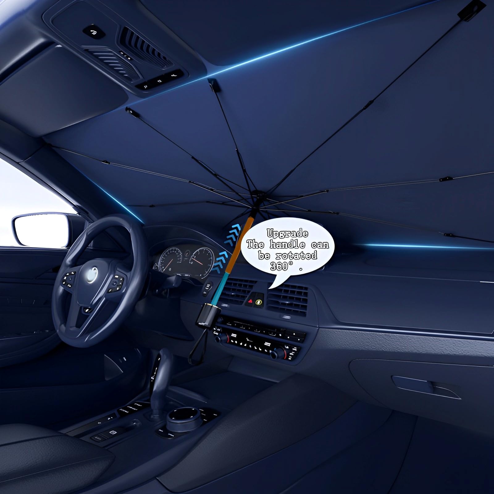 Pare-Soleil En Parapluie Pour Pare-Brise - Protection UV 360° Pliable Pour Voiture Et SUV