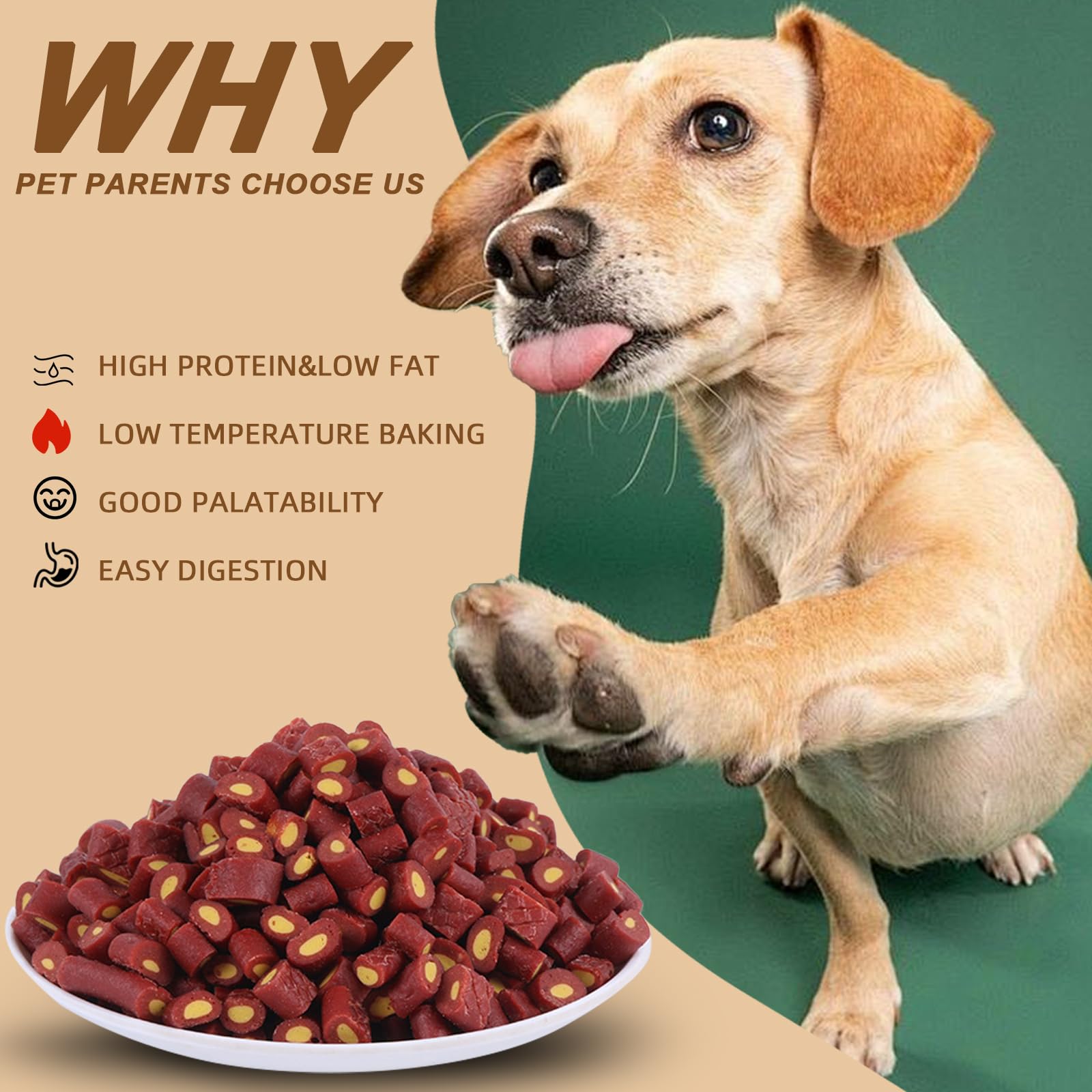 Havenfly Beef Wrapped Egg Yolk Dog Snacks - High Protein, Low Fat, Ideal for Small & Medium Dogs, 100g/3.5oz 1