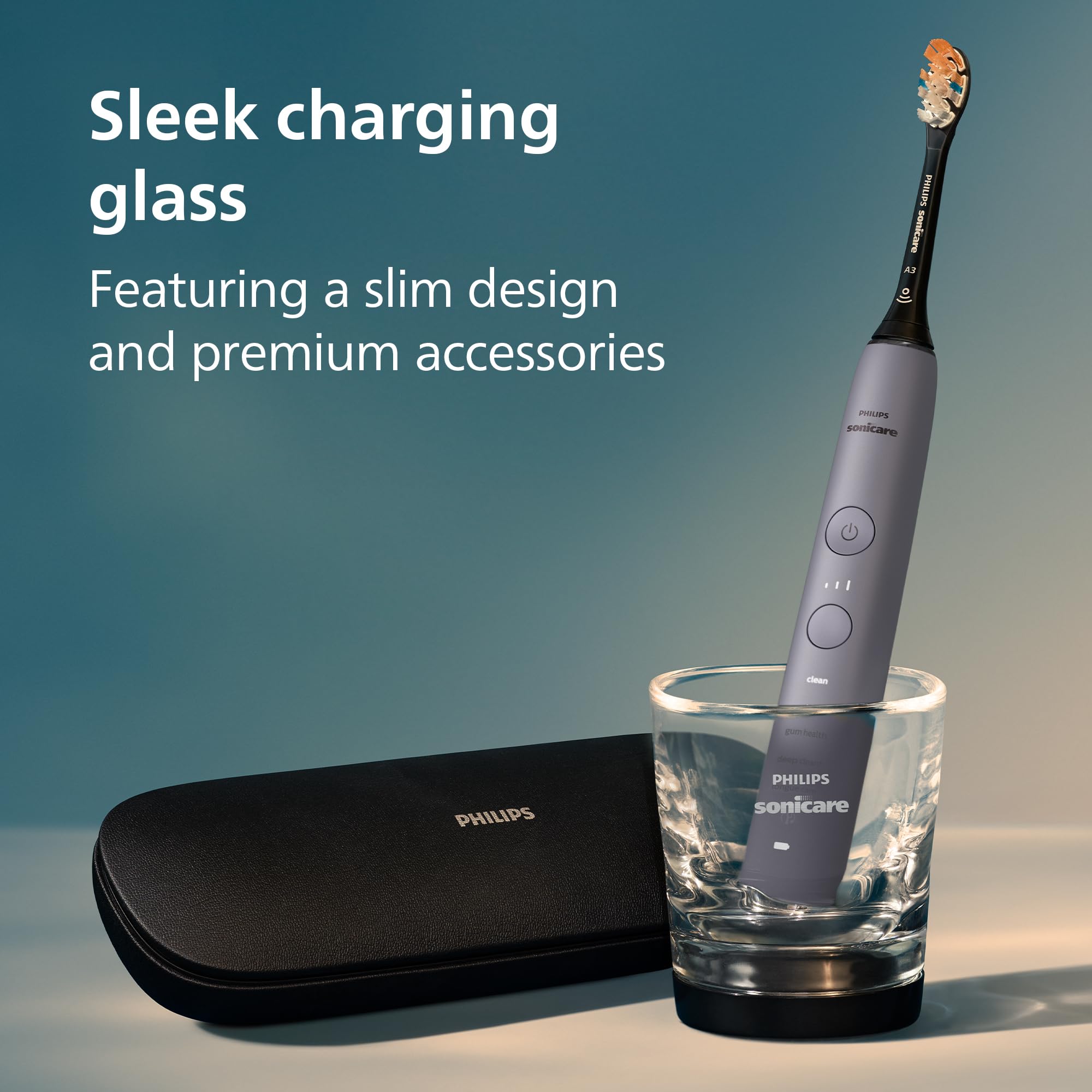 Philips Sonicare DiamondClean HX9923/41 - Cepillo de dientes eléctrico inteligente recargable para el cuidado bucal completo, con estuche de viaje de carga, 5 modos, serie 9500, gris, HX9923/41