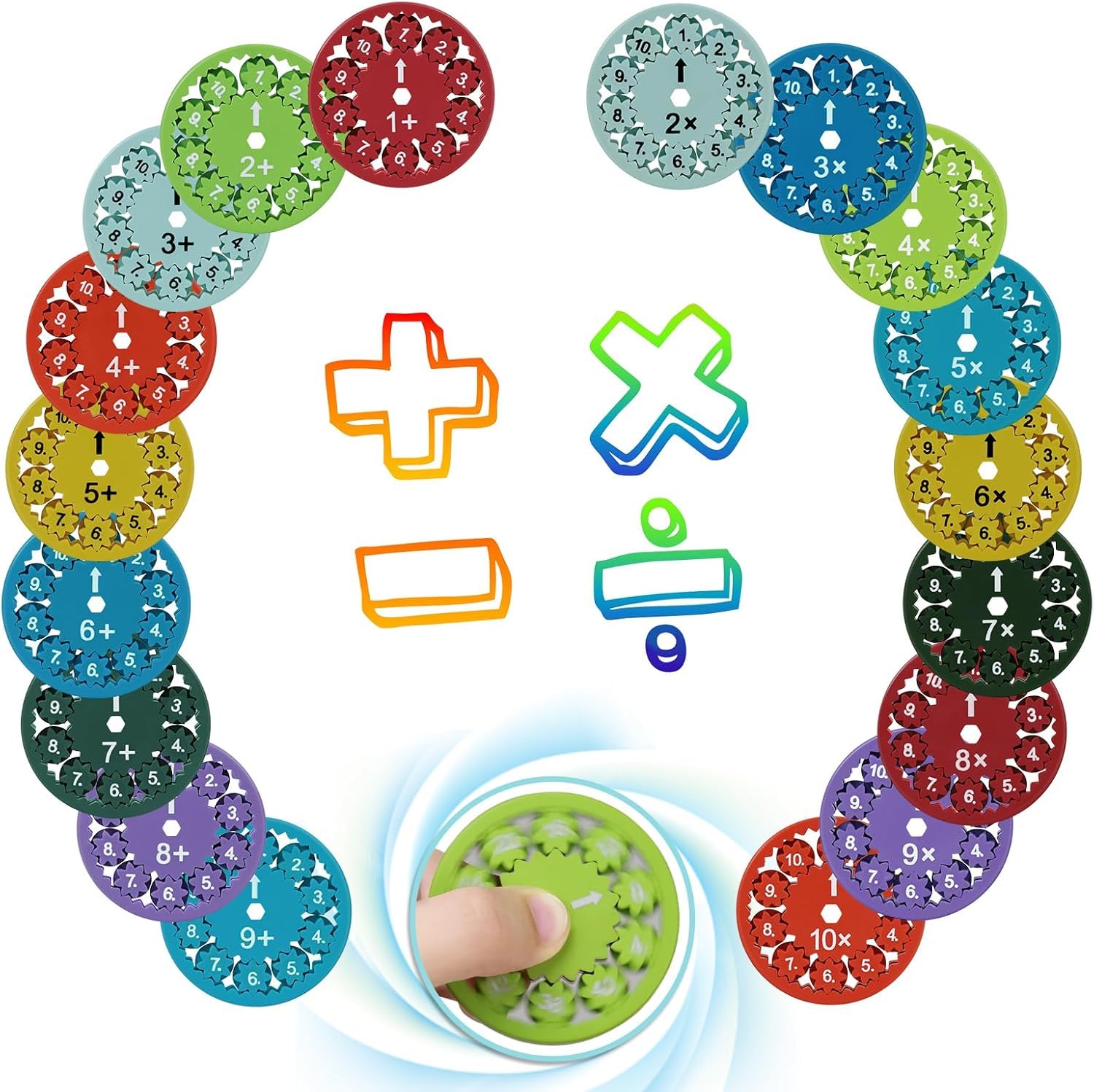 Even 9 Piece Math Fidget Spinners, Math Fact Spinners for Learning, Suitable Size, New ADHD Anxiety Game Mini Quiet Fidget Toys, Counting Fidgeters for Kids Early Education Classroom Learning. (B0DH8837LD) Amazon Price History, Amazon Price Tracker