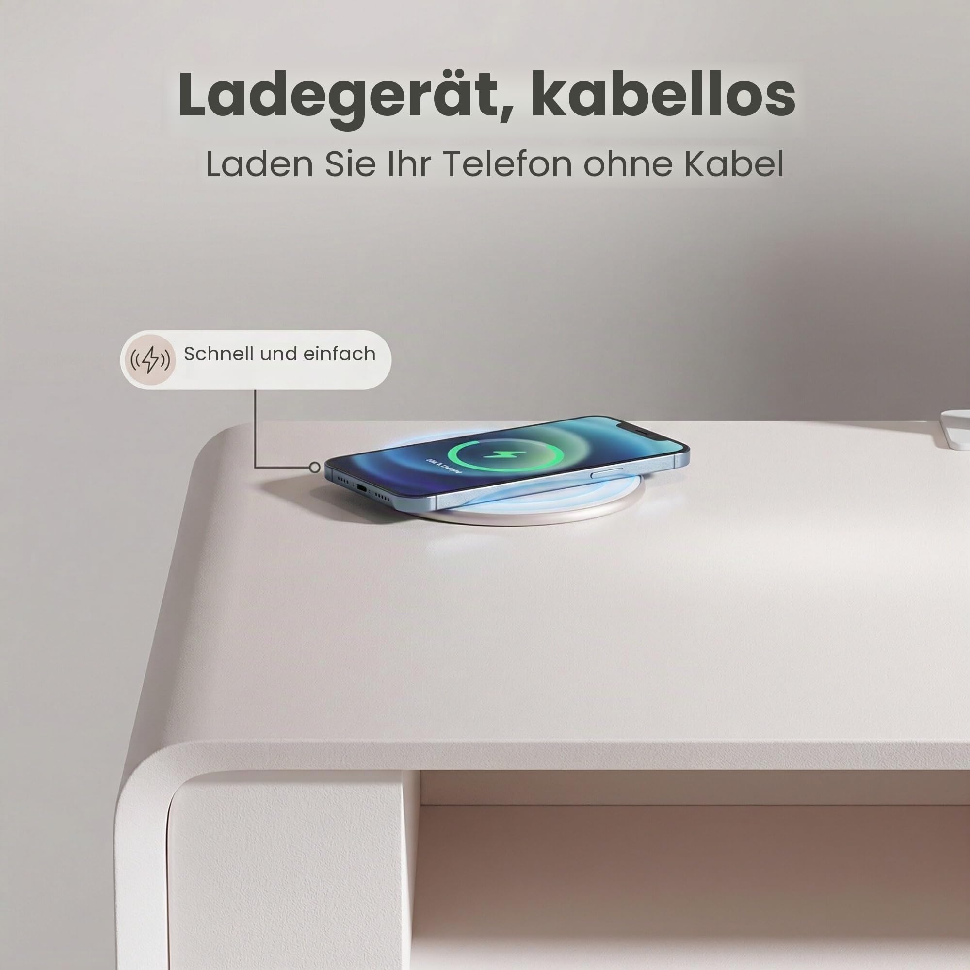 Professioneller Nageltisch mit 80W Absaugung – Maniküre Tisch mit LED-Beleuchtung, Kabellosem Laden, UV-Lampe kompatibel –Nagelstudio & Heimgebrauch(39.37IN/100CM)