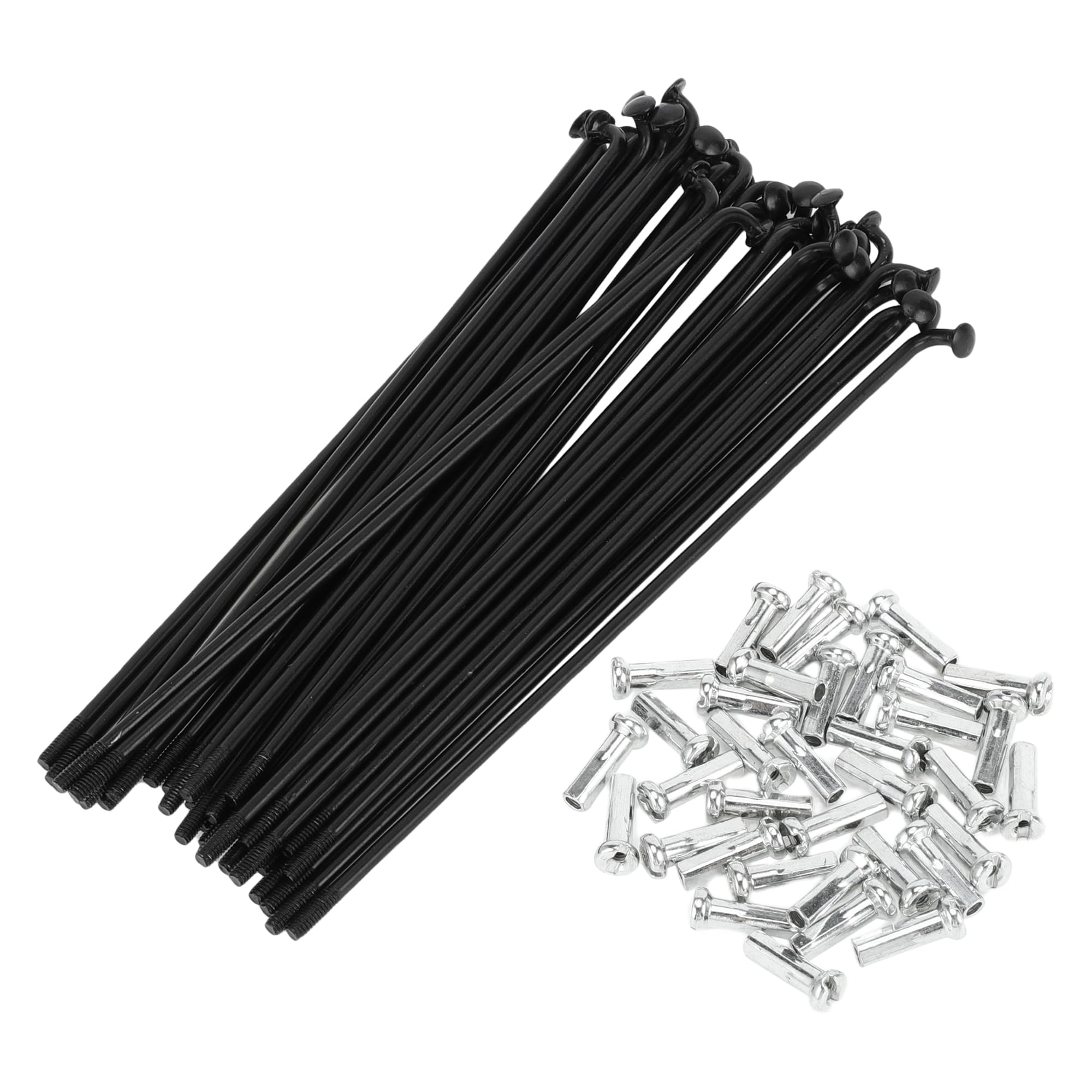 Motoforti Universal Bicycle Spokes Bike Wheel Spokes 14G 114mm Length Carbon Steel Black 1 Set