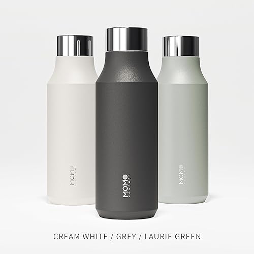 Miniatura 5 de Botella de agua de acero inoxidable con aislamiento al vacío de 1.2L (40 onzas), vaso de viaje con tapa a prueba de fugas, color gris, termo