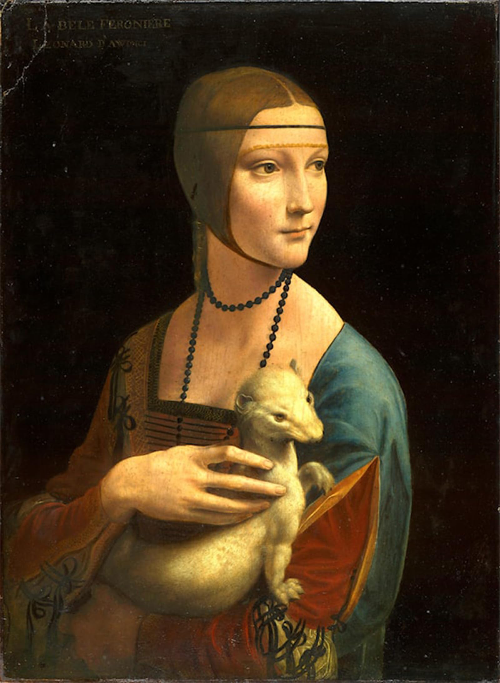 POSTERIIk Vintage Art Print Images Pictures Print Portrait of Cecilia Gallerani Leonardo da Vinci Modern Colour Posters for Office Home Decor 60x90cm