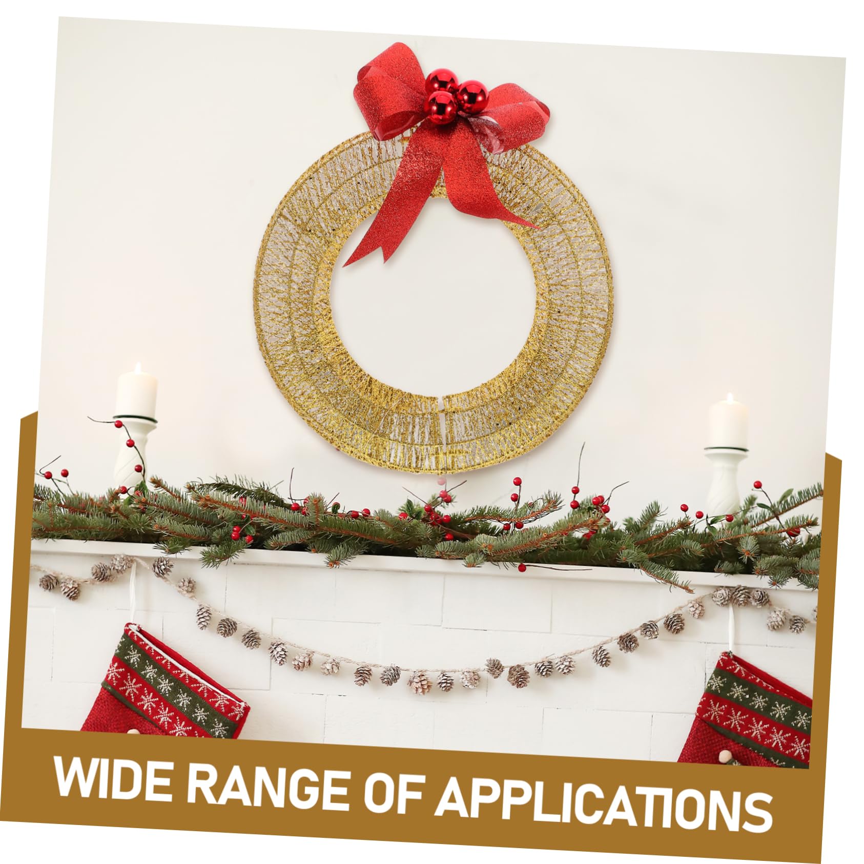 Festlicher Weihnachtskranz 40cm Metall Mit Led Beleuchtung Warmweiß Weihnachts Türdekoration Außen Innen Beleuchteter Türkranz Mit Goldener Schleife