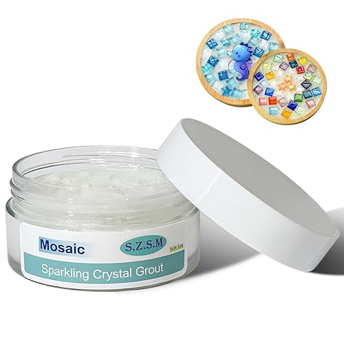 Lechada de cristal de mosaico para manualidades de azulejos, sellador de cristal de mosaico hecho a mano y lechada translúcida para decorar