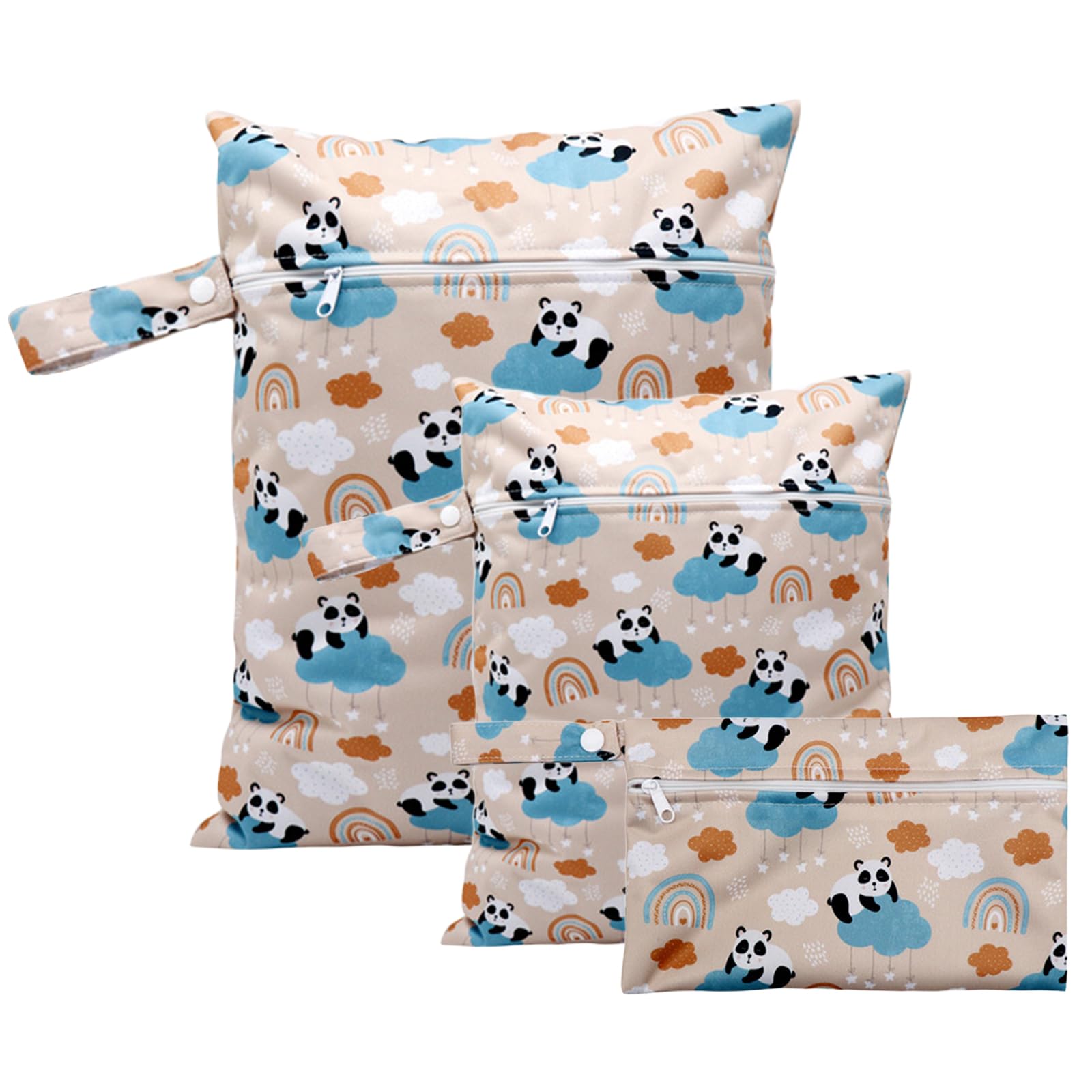 Greyoe 3 Stück Wetbag Kindergarten, Nasstasche Kindergarten, Nassbeutel, Wiederverwendbare Wet Bag, für Schwimmausrüstung, Sportkleidung, Nasse Wäsche, 3 Größen, ideal für Outdoor (G)