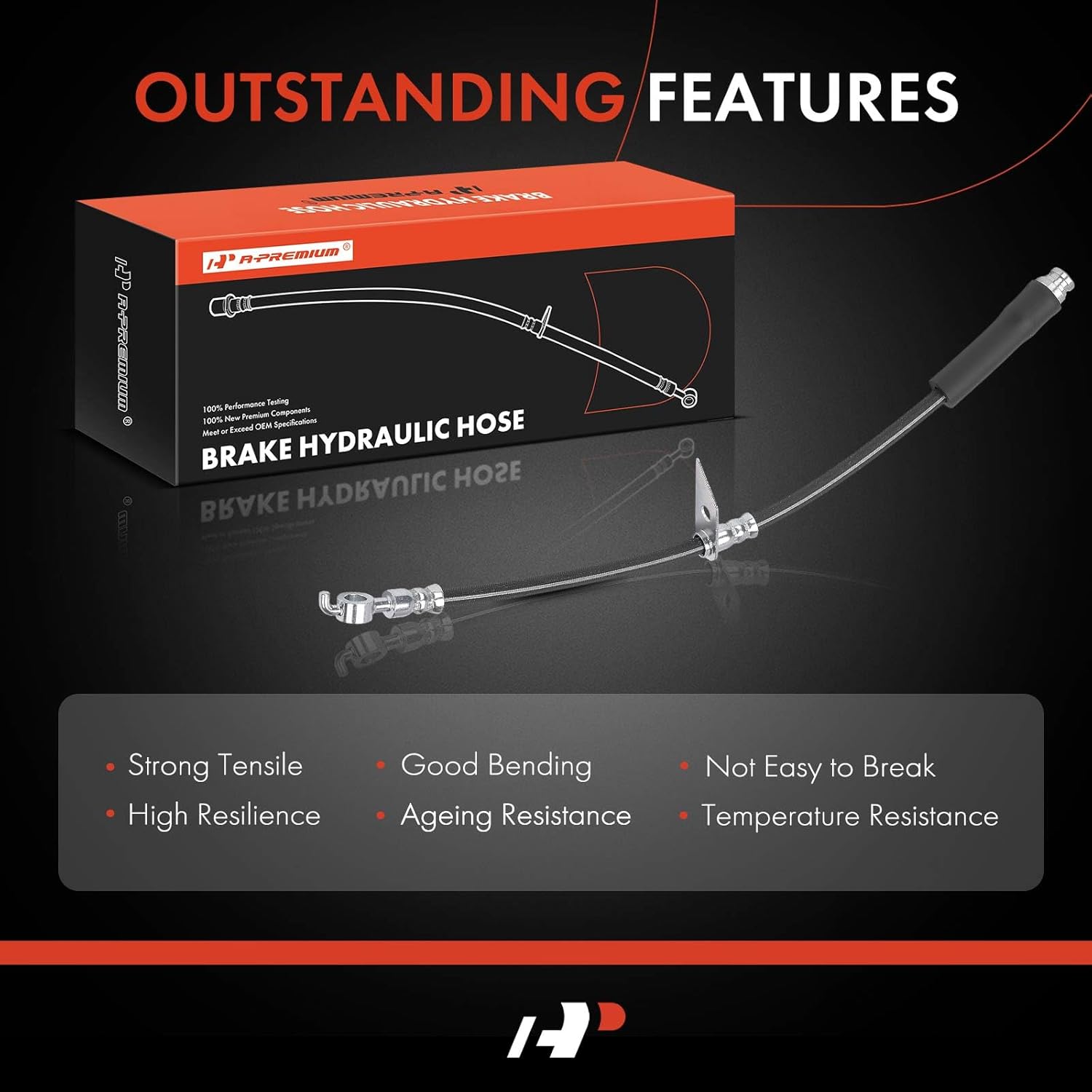 A-Premium Front Driver Side Brake Hydraulic Hose Compatible with Select Ford and Lincoln Models - Edge 2016-2021, MKX 2016-2018, Nautilus 2019-2021 - Replace# F2GZ2078G