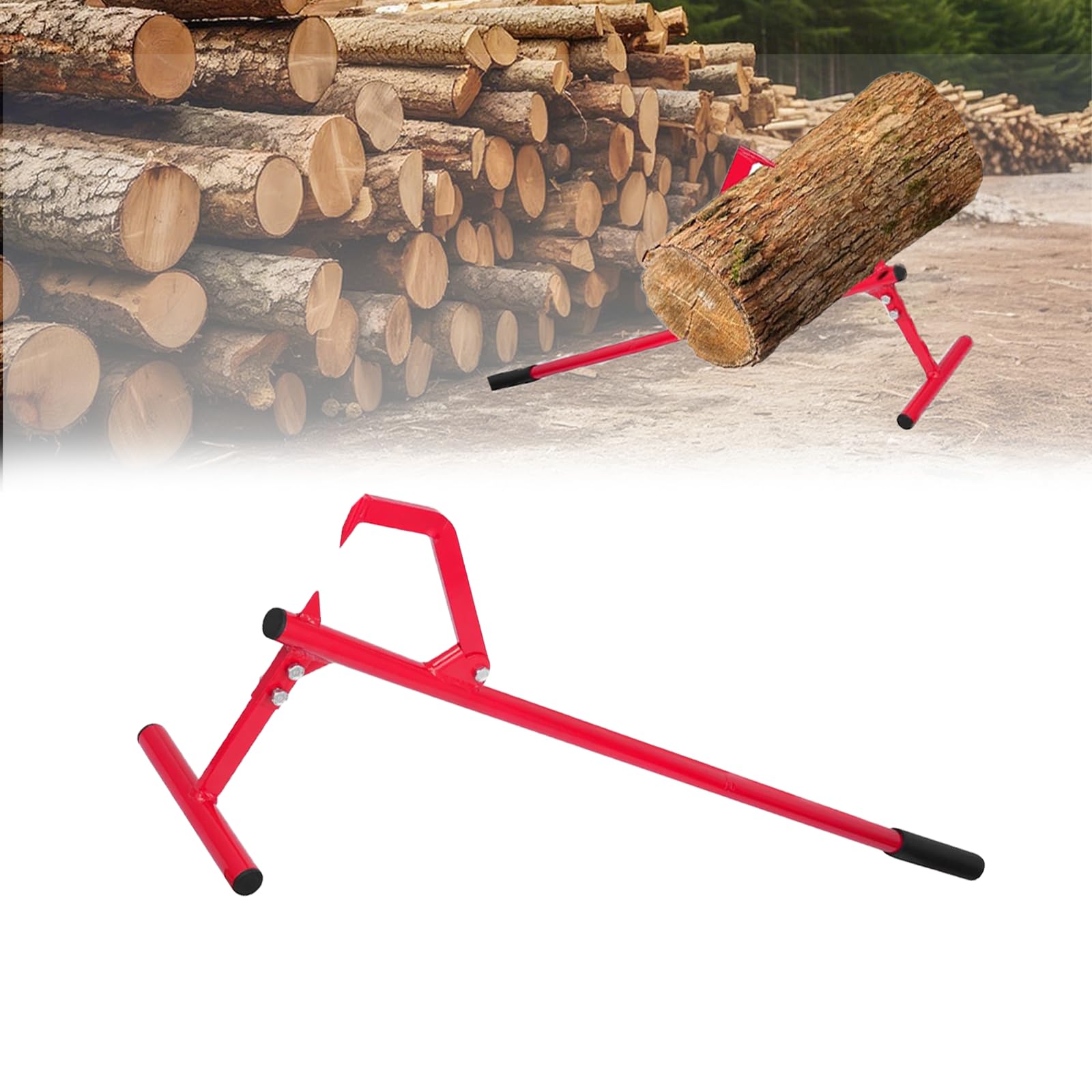 Timberjack de acero, elevador de troncos de 51 pulgadas con gancho ajustable, capacidad de carga máxima de 220 libras, herramientas de registro para troncos de hasta 13.7 pulgadas de diámetro