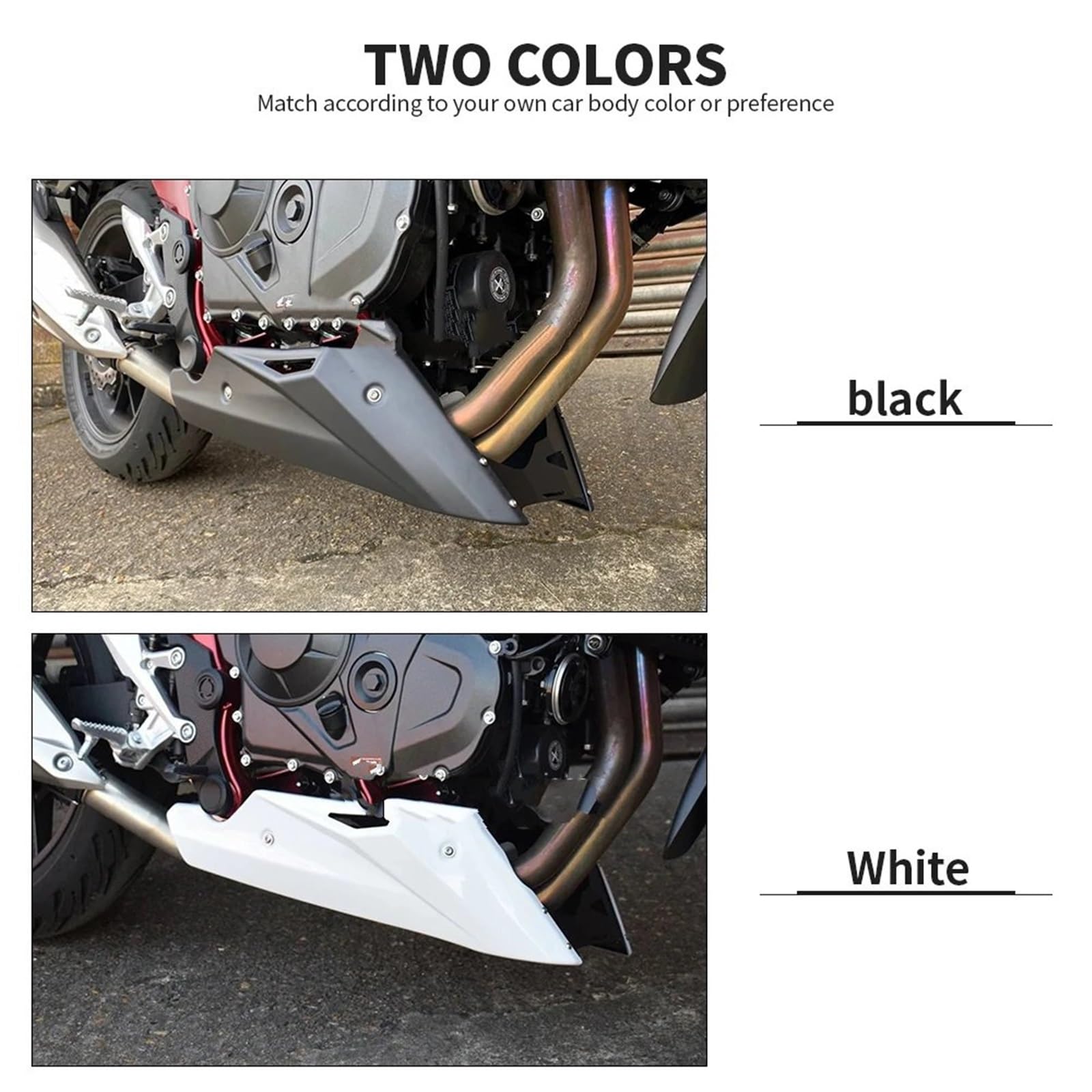 Spoiler per Labbro Adatto per Honda CB750 Hornet CB 750 2023- Accessori per motociclette Puntale Puntale Motore Inferiore Telaio Spoiler Carenatura Accessori per Motociclo(Black)