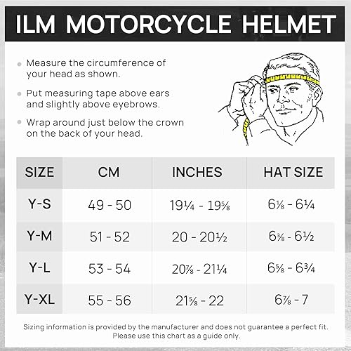 Miniatura 6 de ILM Casco de motocross para jóvenes y niños, para cuatrimoto, motocross, aprobado por DOT, casco de calle todoterreno, unisex, casco protector de