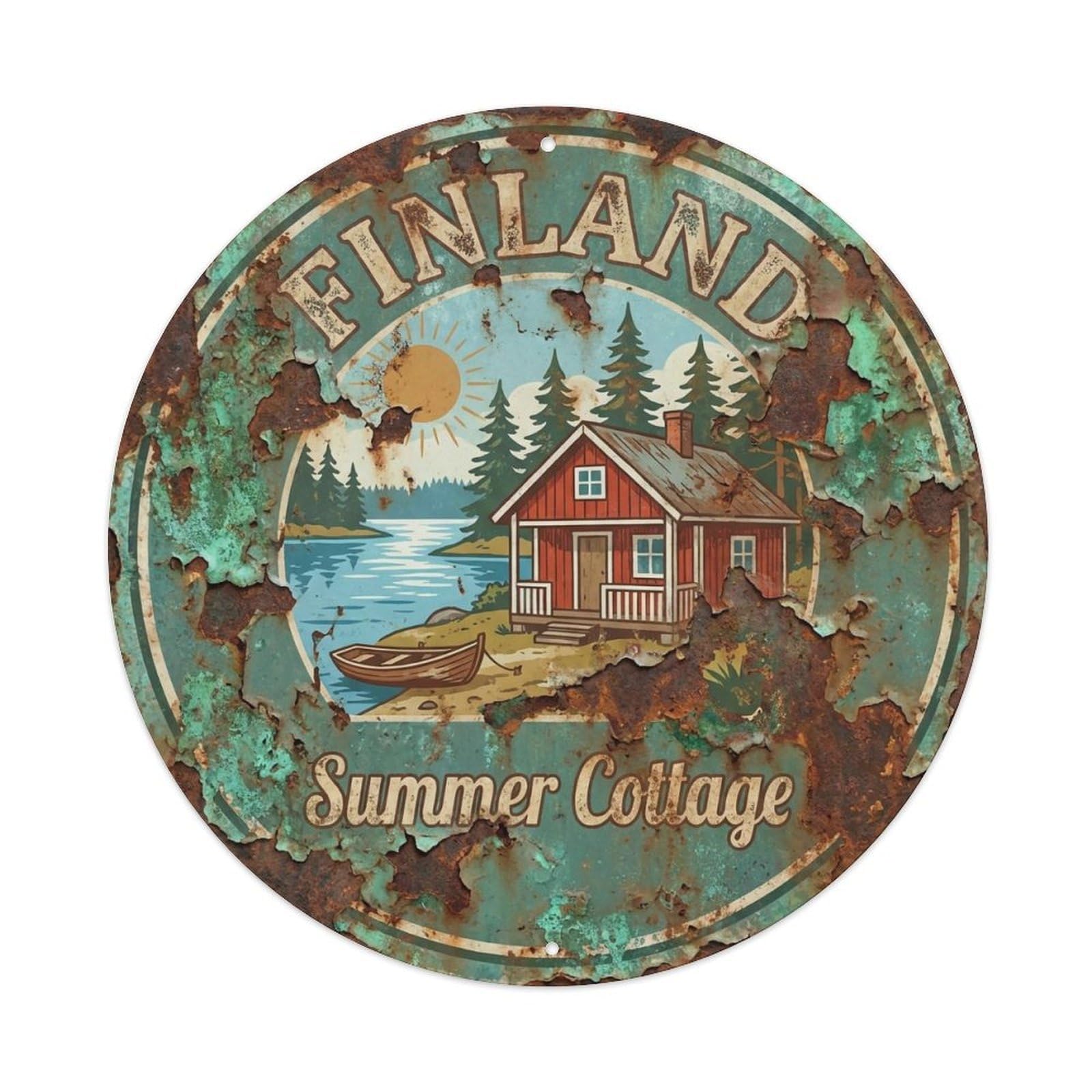 Vintage Travel Finland Charming Vintage Metal Tin Sign Plaque