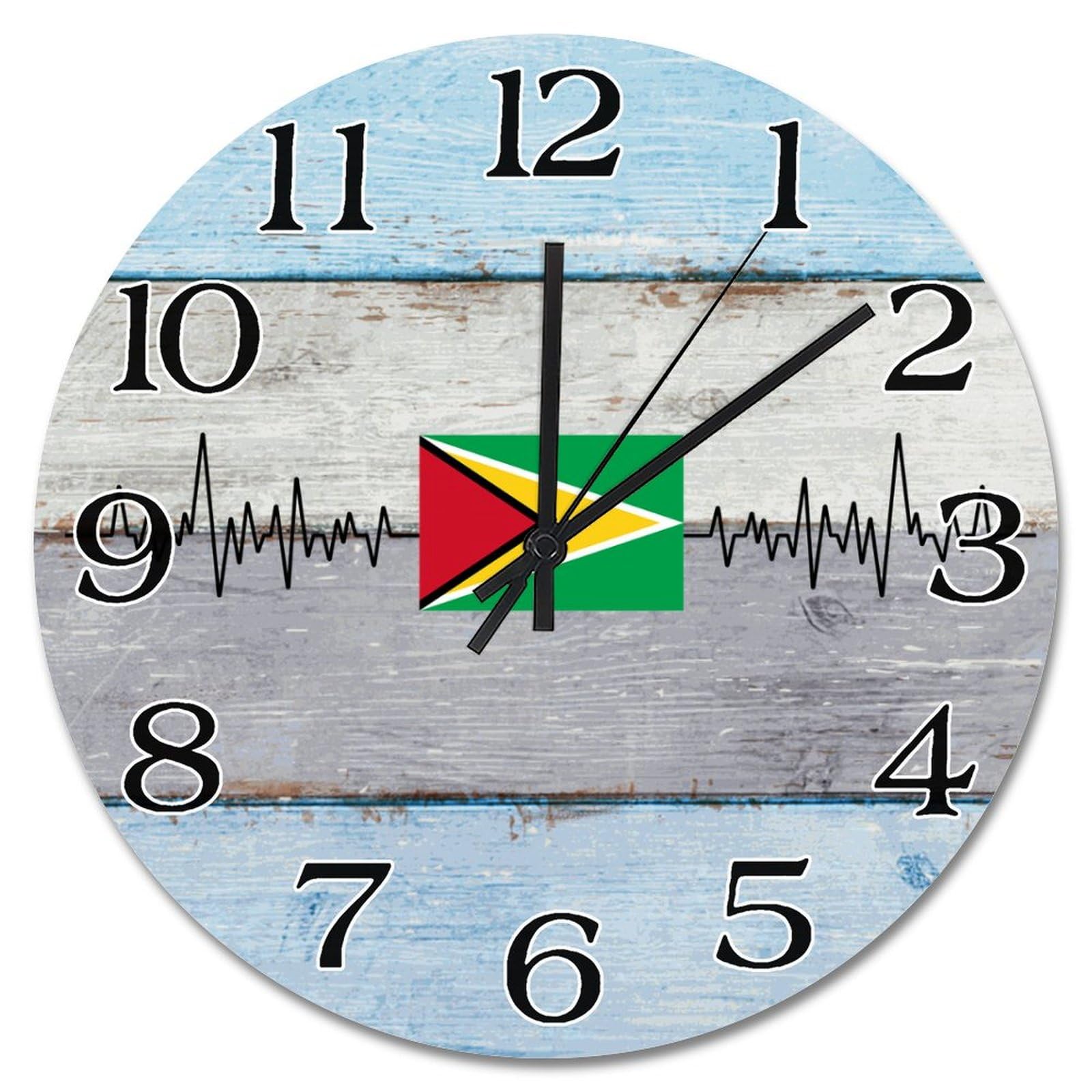 Horloge murale Guyane sans tic-tac pour supprimer les bruits de nuit