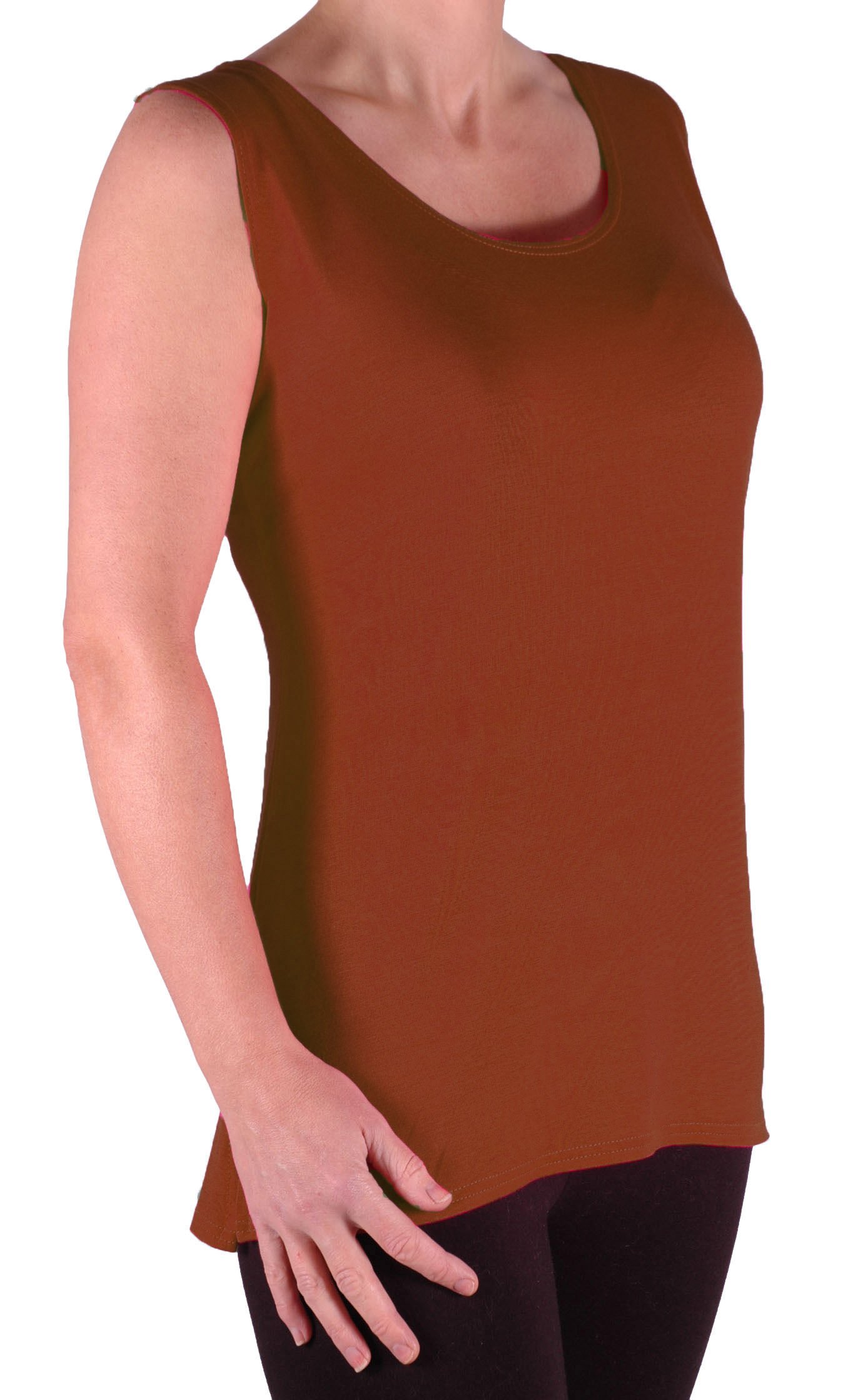 Eye Catch Women's Rust Eyecatch Tm - Virginia Cami Top Plus Size Long Camisole Vest Size 12/14
