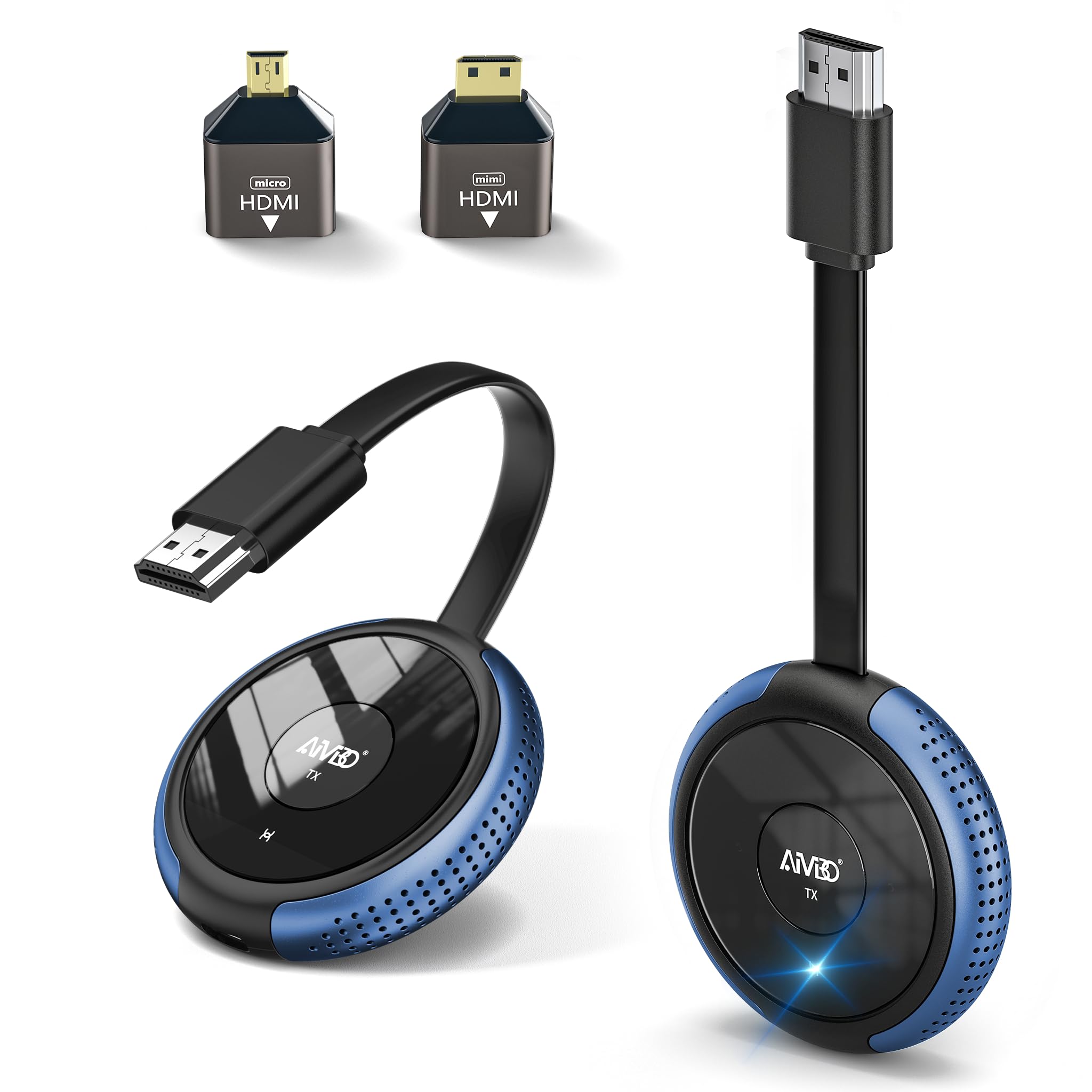 HDMI Wireless, Kabellose Transmitter and Receiver 50M Funk Funkübertragung, 5.8G Drahtlos Übertragen Sender Empfänger, Plug & Play für Casting Video Audio File von Laptop/PC zu TV/Projektor, 2.16''