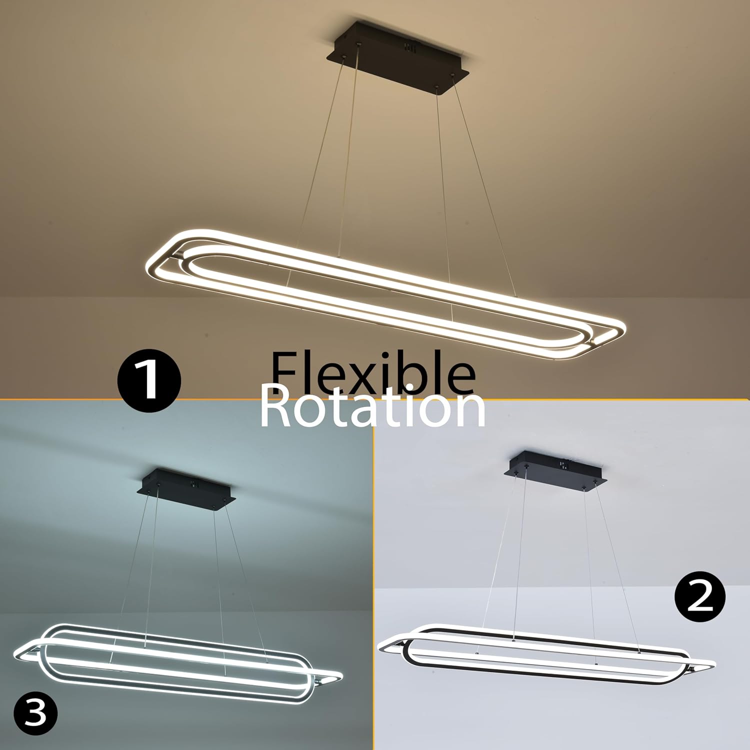 Modern LED Pendant-Light Dimmable-Chandelier Height Adjustable Light Fixture Dining Lighting-Fixture with Remote-Control Hanging Restaurant-Lamps