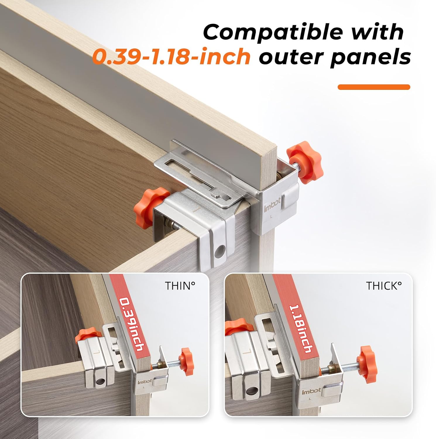 Imbot Drawer Front Installation Clamps Kit, Adjustable Stainless Steel Cabinet Drawer Mounting Clamp, For Woodworking Tools, Living Room Drawer Panel Mounting Clamp (With Storage Bag)