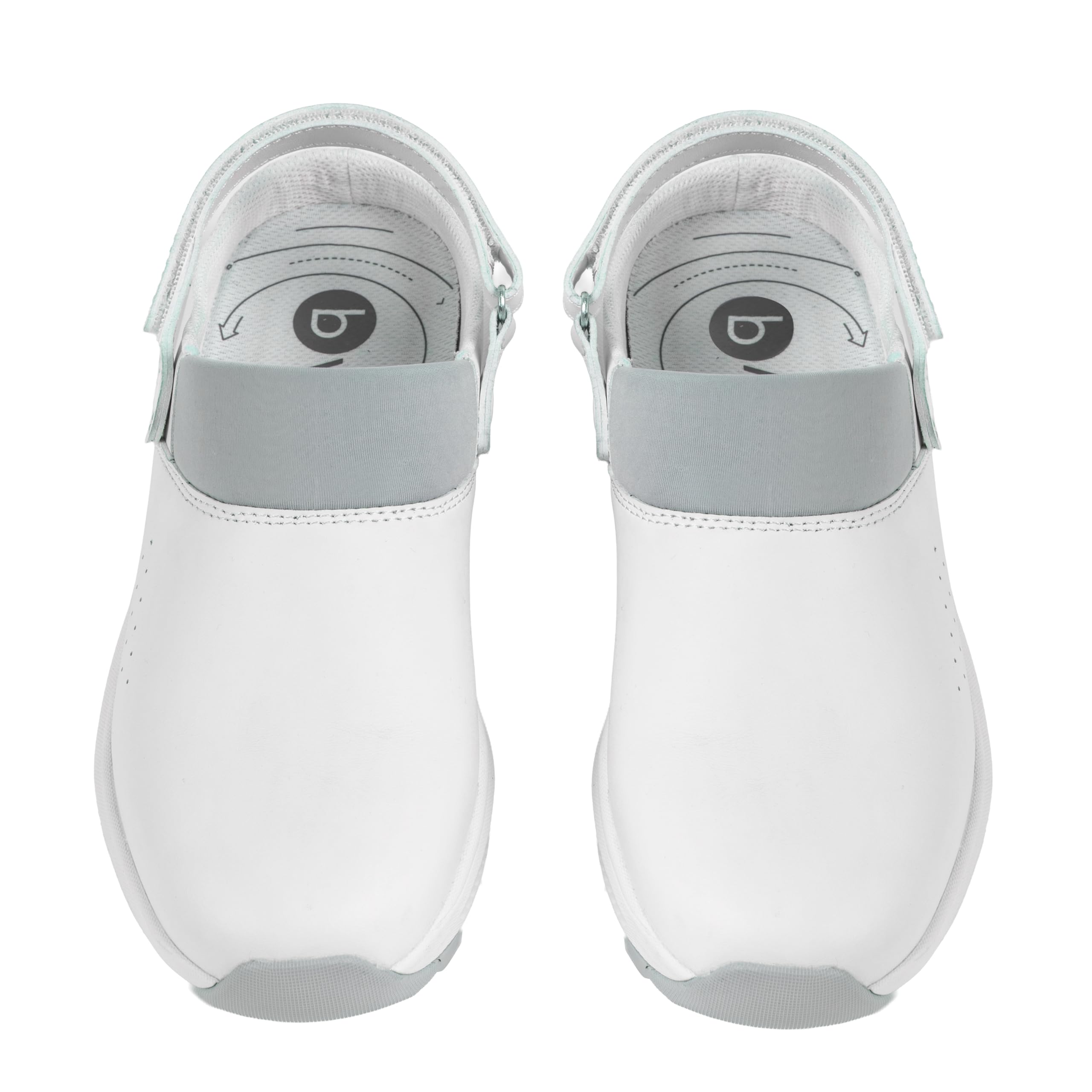 B-well Kai Medizinische Clogs Weiß – Arbeitsschuhe Pflege Damen & Herren, Krankenschwester Schuhe, rutschfest, Anatomische, Eva/Gummi Sohle